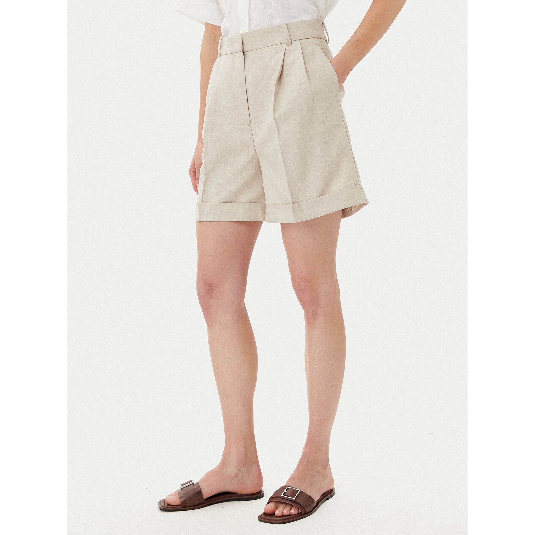 Tommy Hilfiger Stoffshorts WW0WW44767 Beige Regular Fit