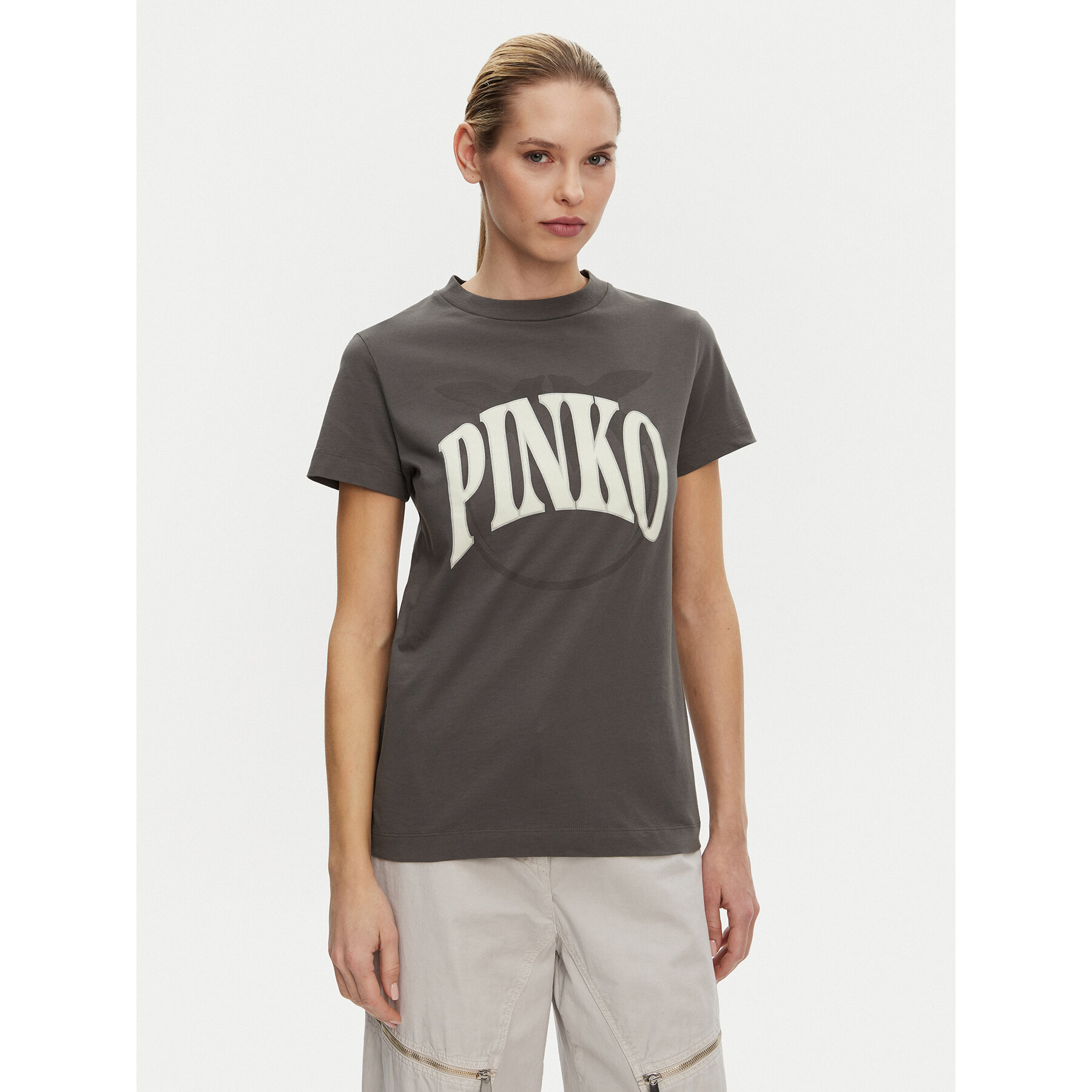 PINKO T-Shirt 101752 A2CT I63 Γκρι Regular Fit