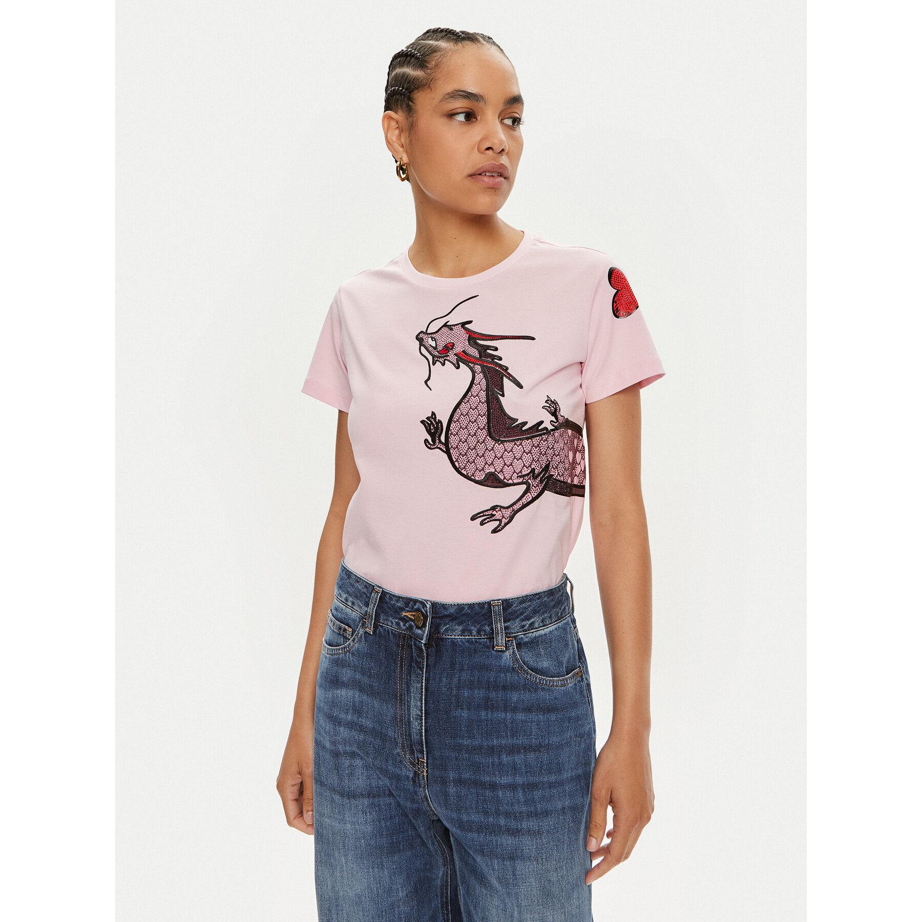 Pinko T-shirt Quentin 100535 A1QT Rosa Regular Fit