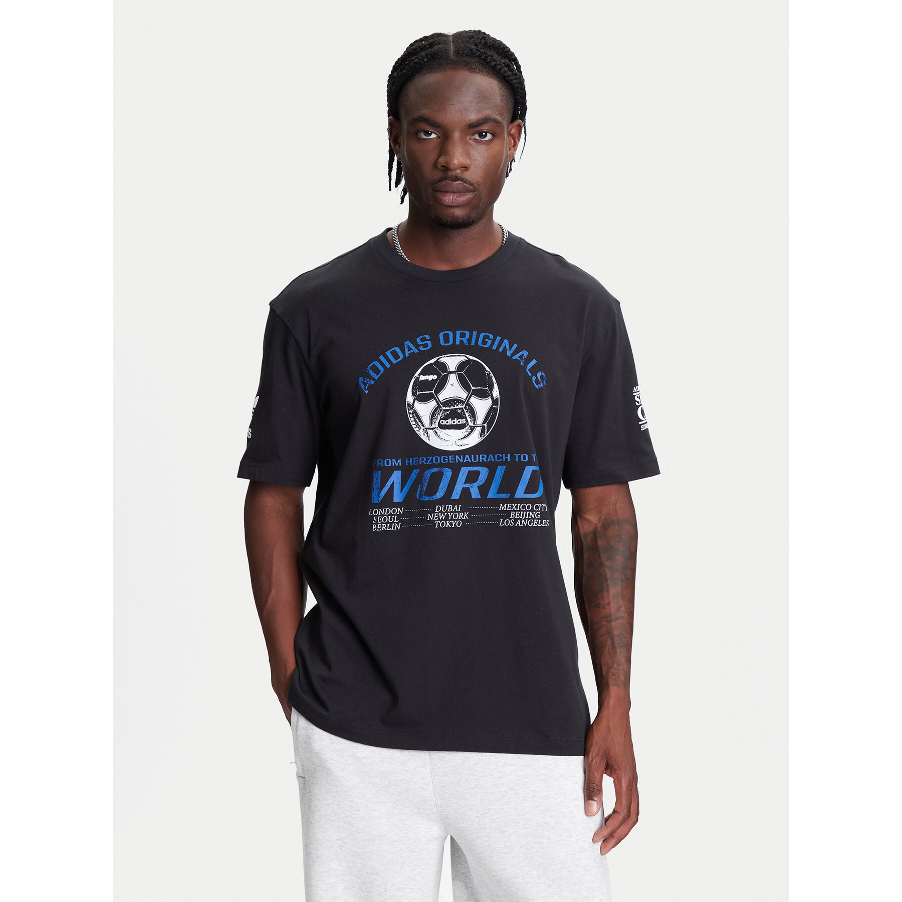 Adidas T-Shirt 90S Football Graphic JX3064 Nero Regular Fit
