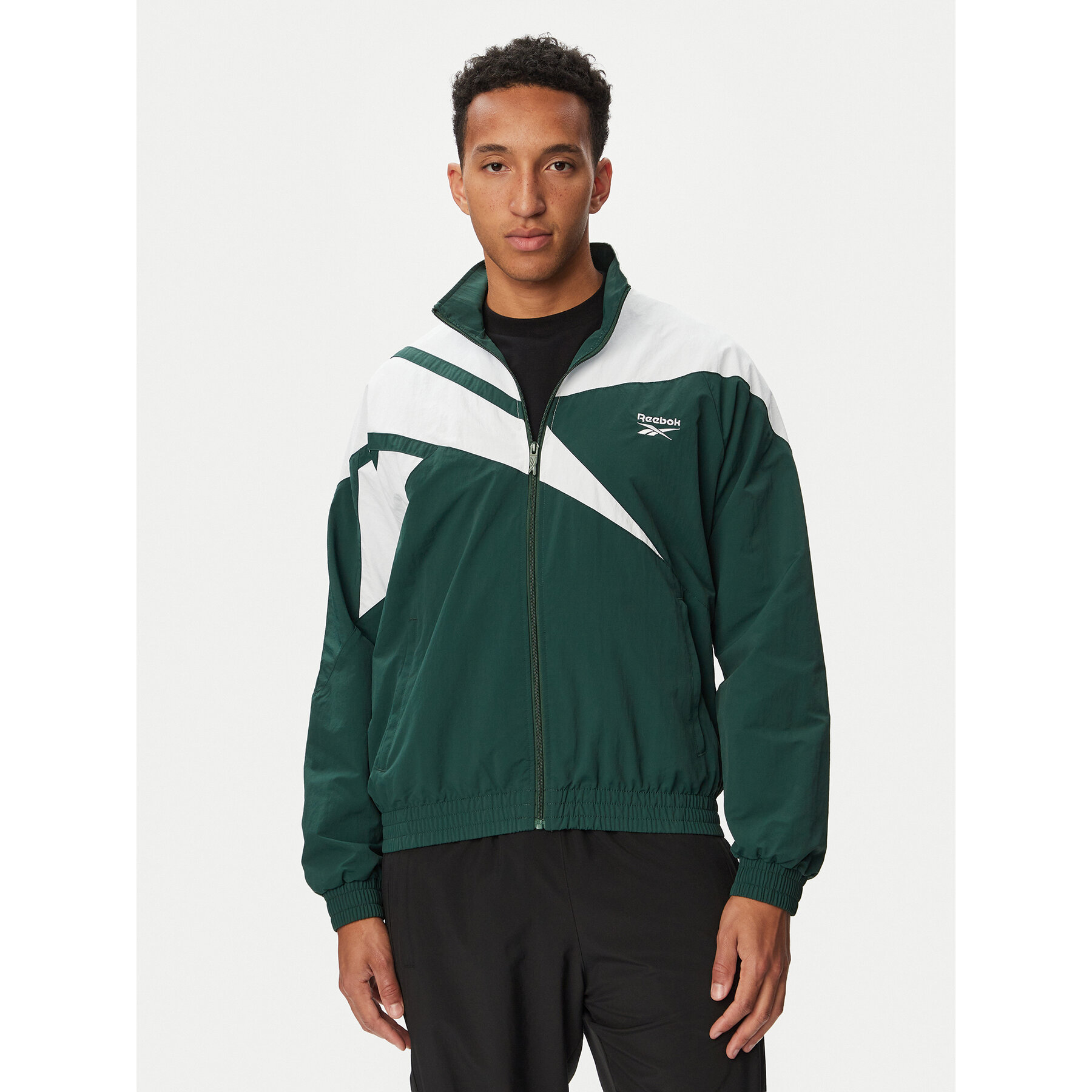 Reebok Majica dugih rukava RK25720CCM Zelena Regular Fit
