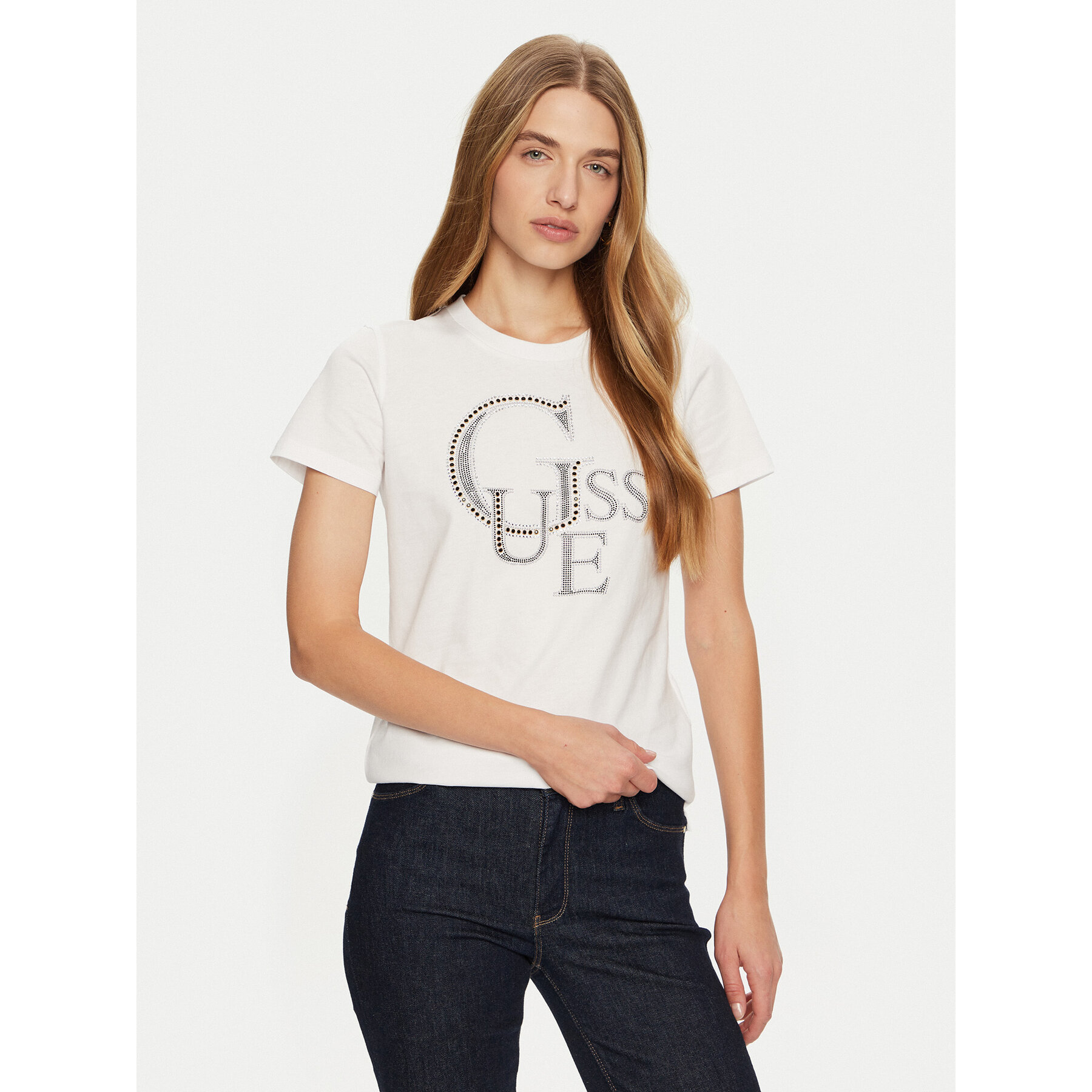 Guess T-Shirt W4BI16 I3Z14 Λευκό Regular Fit