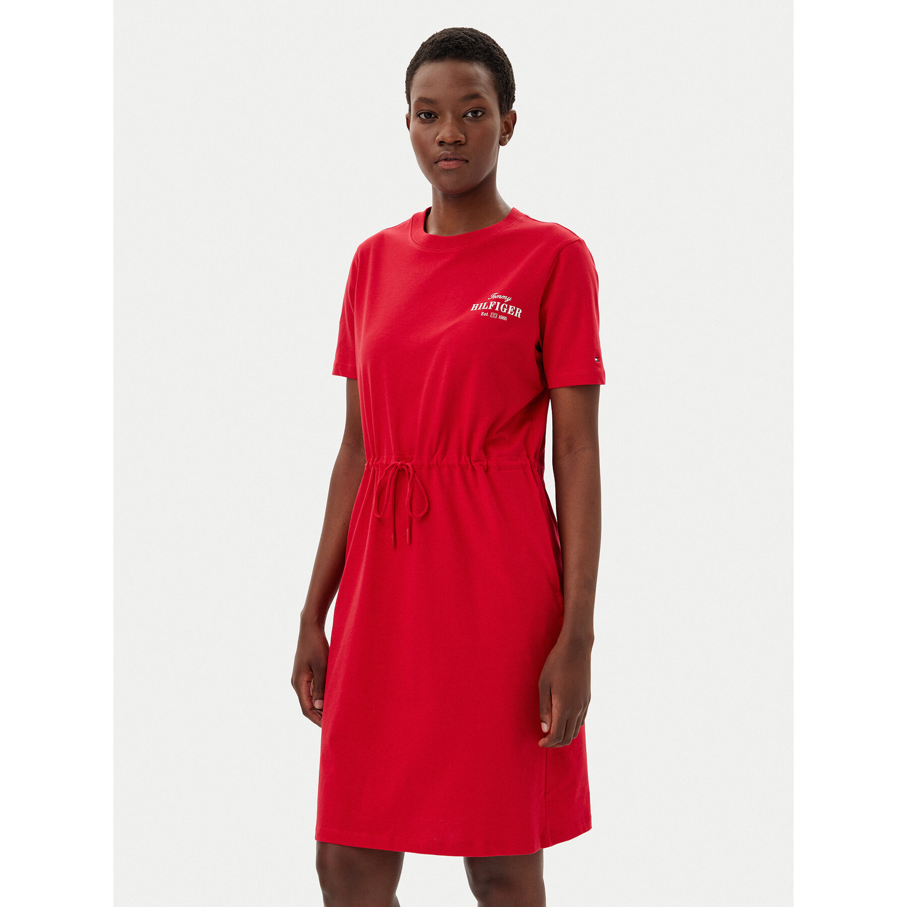 Tommy Hilfiger Kleid für den Alltag WW0WW45529 Rot Regular Fit