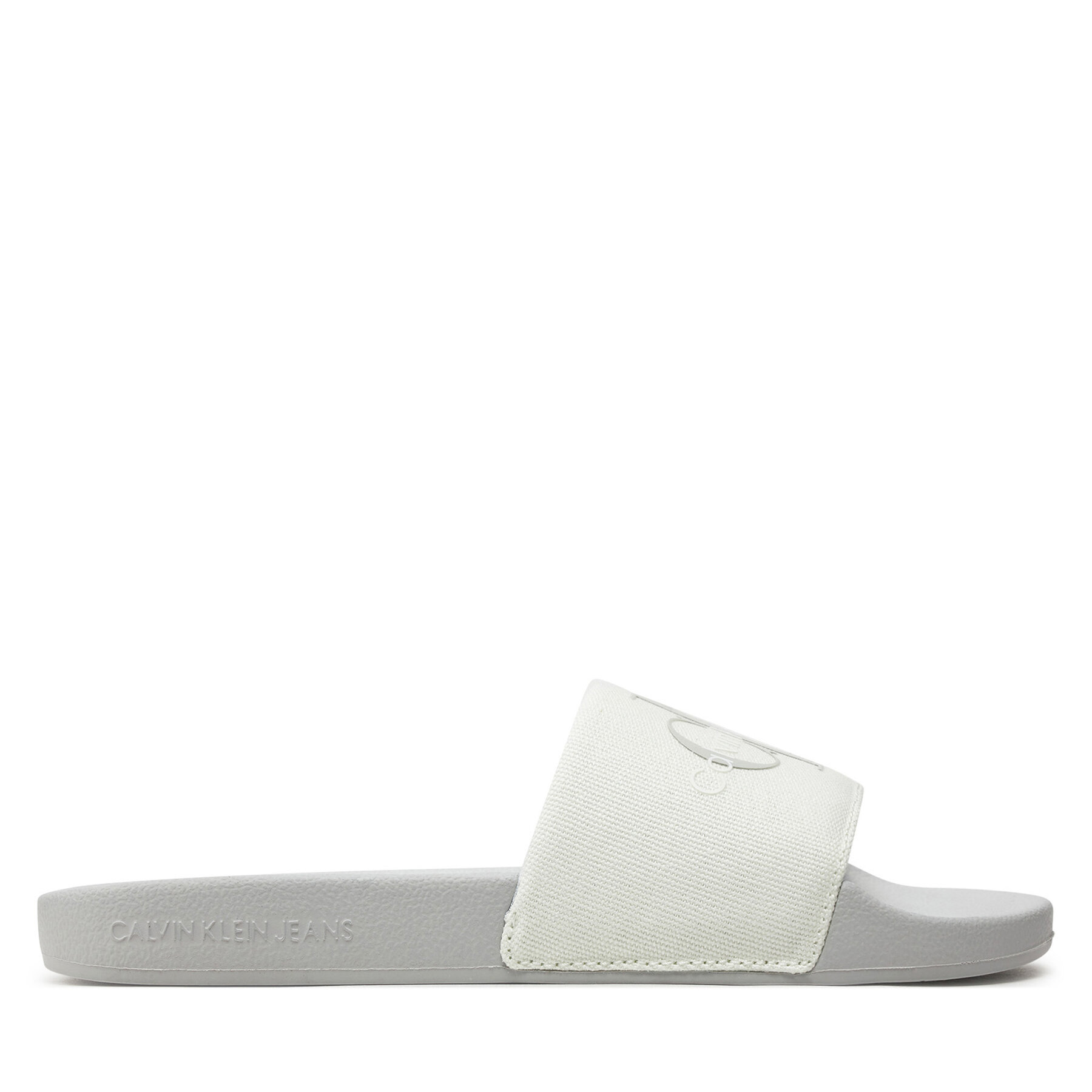 Damskie Klapki Calvin Klein Jeans, Rozmiar 37 Écru Slide Monogram Co YW0YW00103