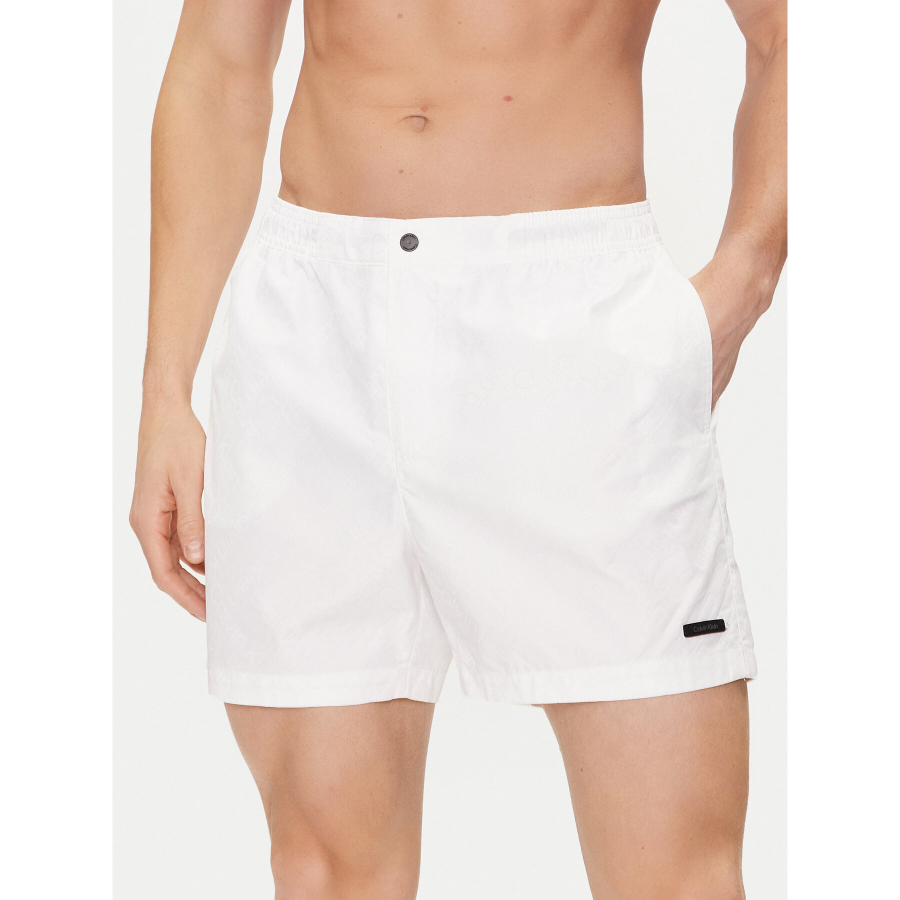 Calvin Klein Swimwear Badeshorts KM0KM00943 Weiß Regular Fit