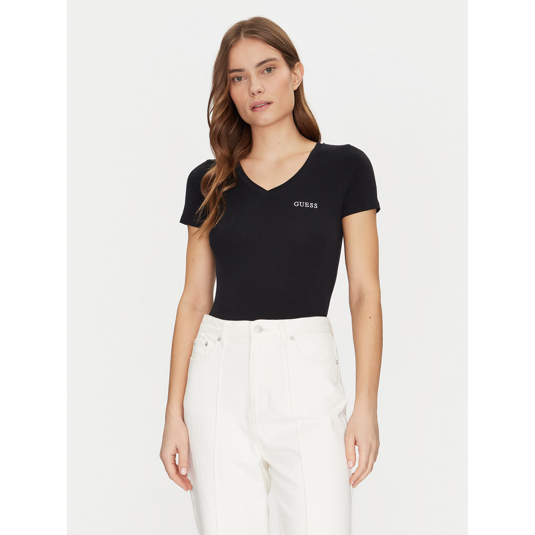 Guess Póló O5RI02 KBBU1 Fekete Regular Fit