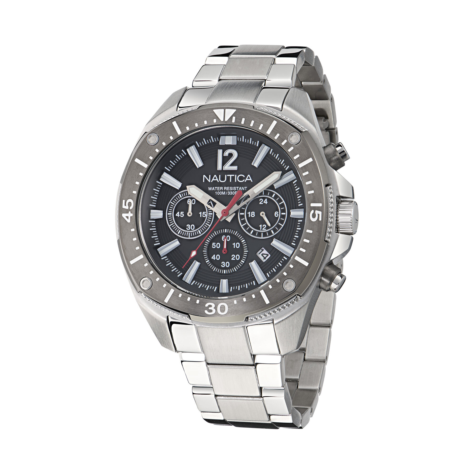 Hodinky Nautica Sporty Chronograph NAPBSS505 Strieborná