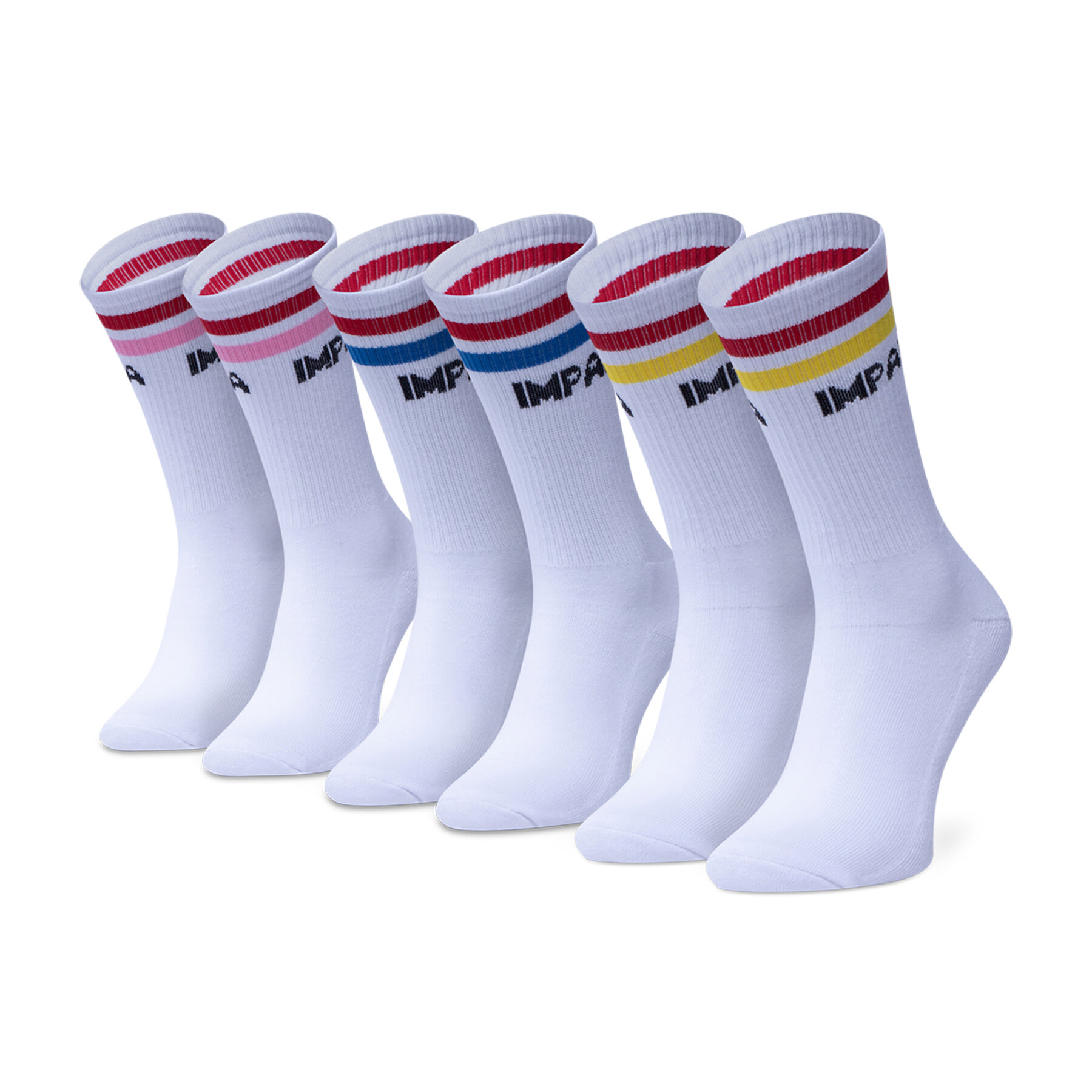 3 pares de calcetines altos para mujer Impala Stripe Sock 3 Pack IM787000 Blanco