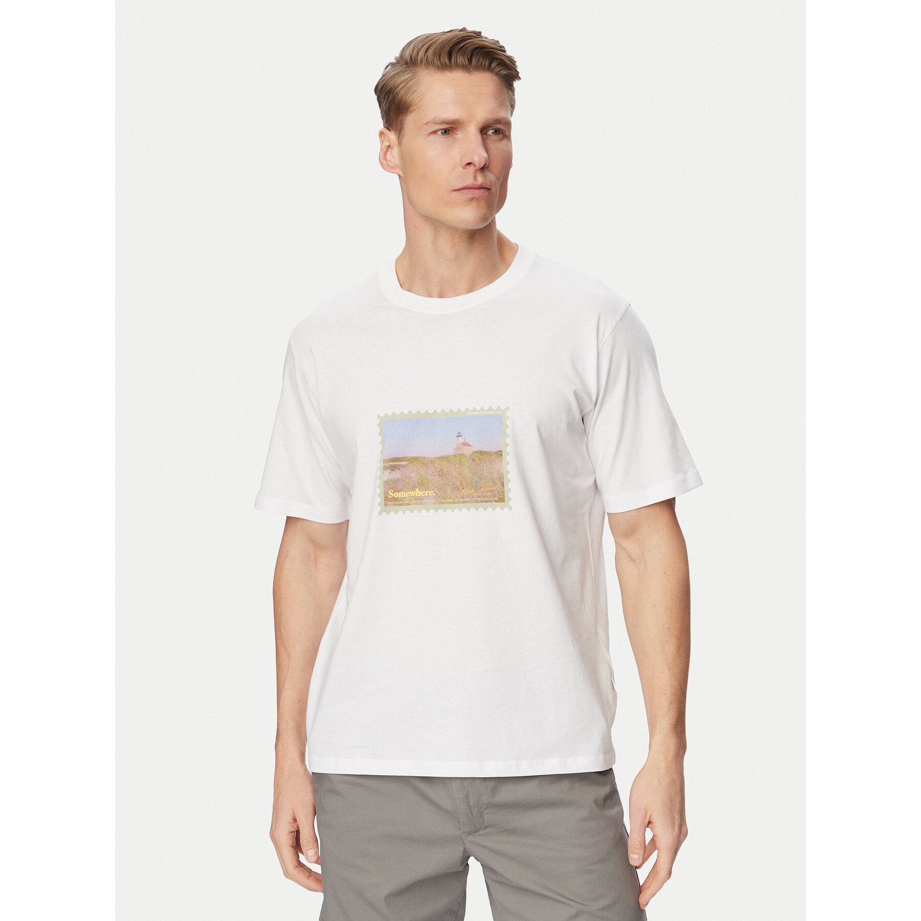 Jack & Jones T-shirt Montauk Photo 12290890 Bijela Regular Fit
