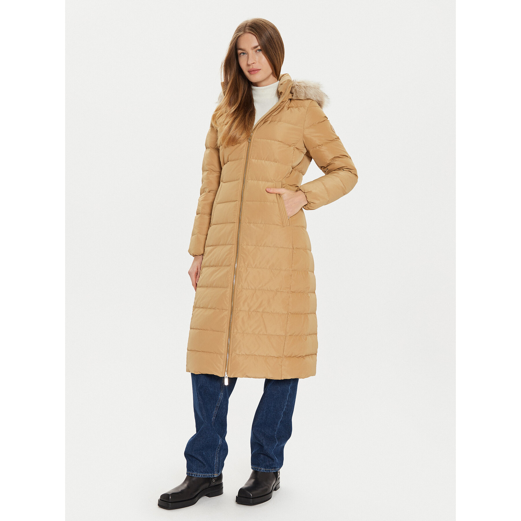 Tommy Hilfiger Daunenjacke Heritage WW0WW43601 Beige Regular Fit