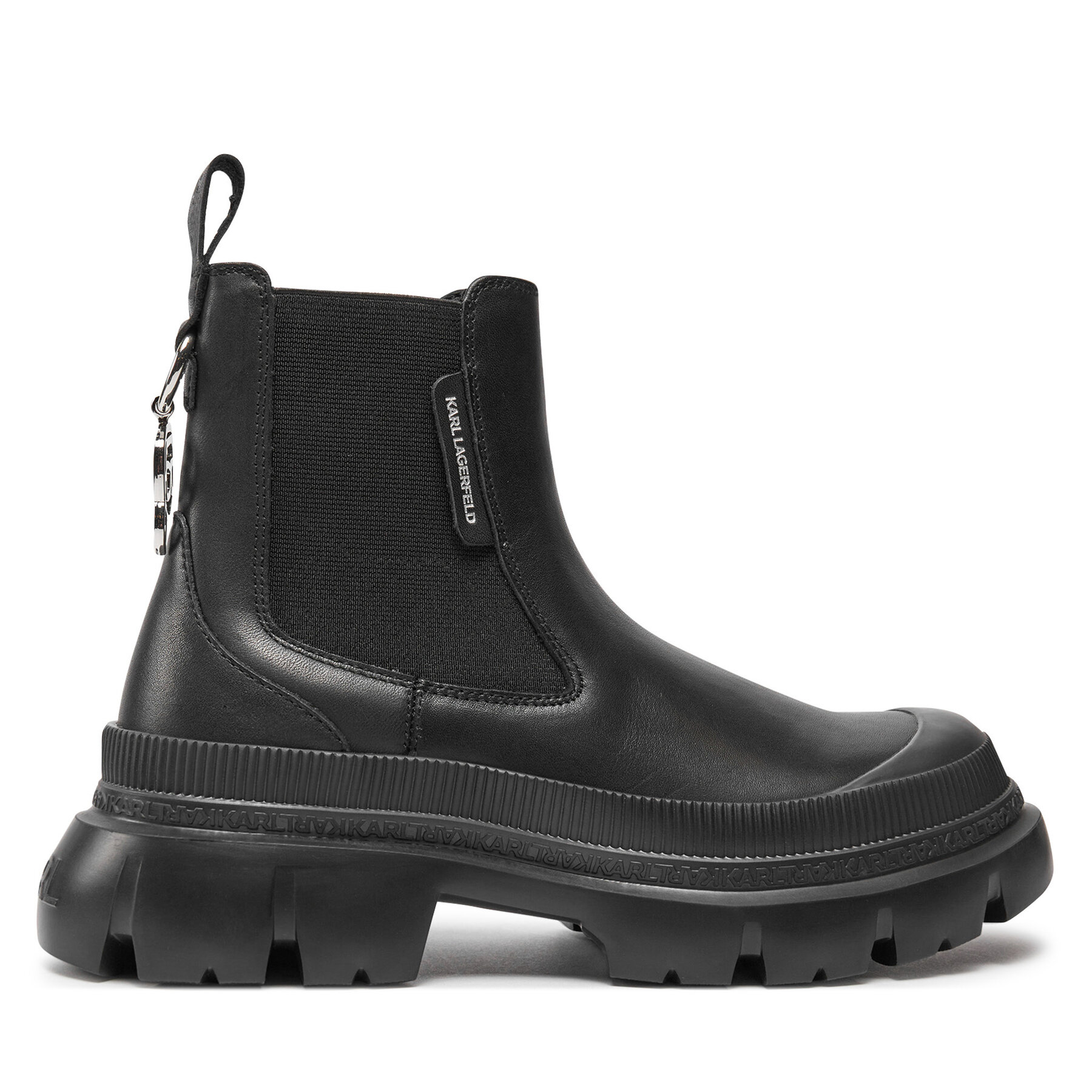 Členková obuv s elastickým prvkom KARL LAGERFELD KL43534 Čierna