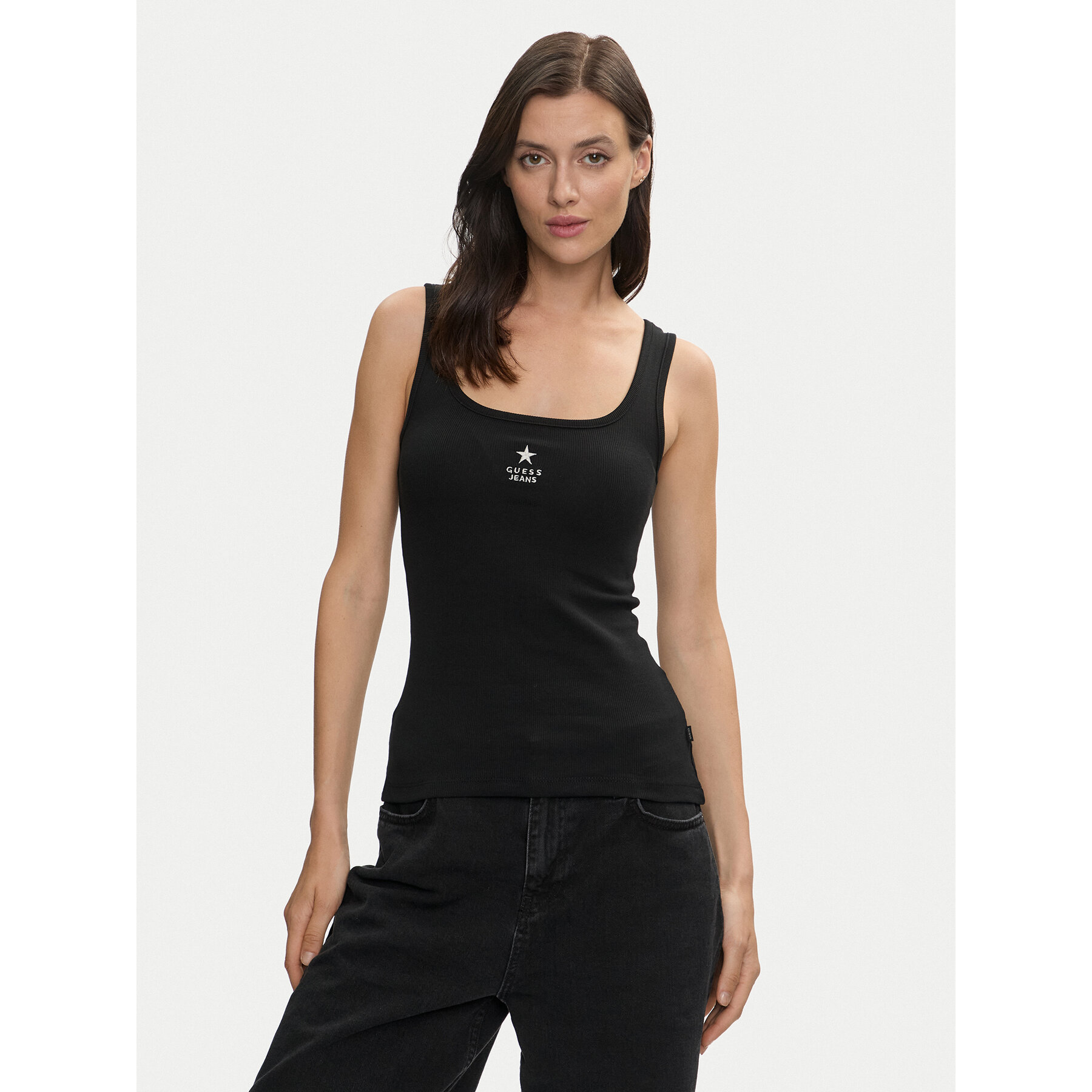 Guess Jeans Top W4YP48 KA0H1 Nero Regular Fit