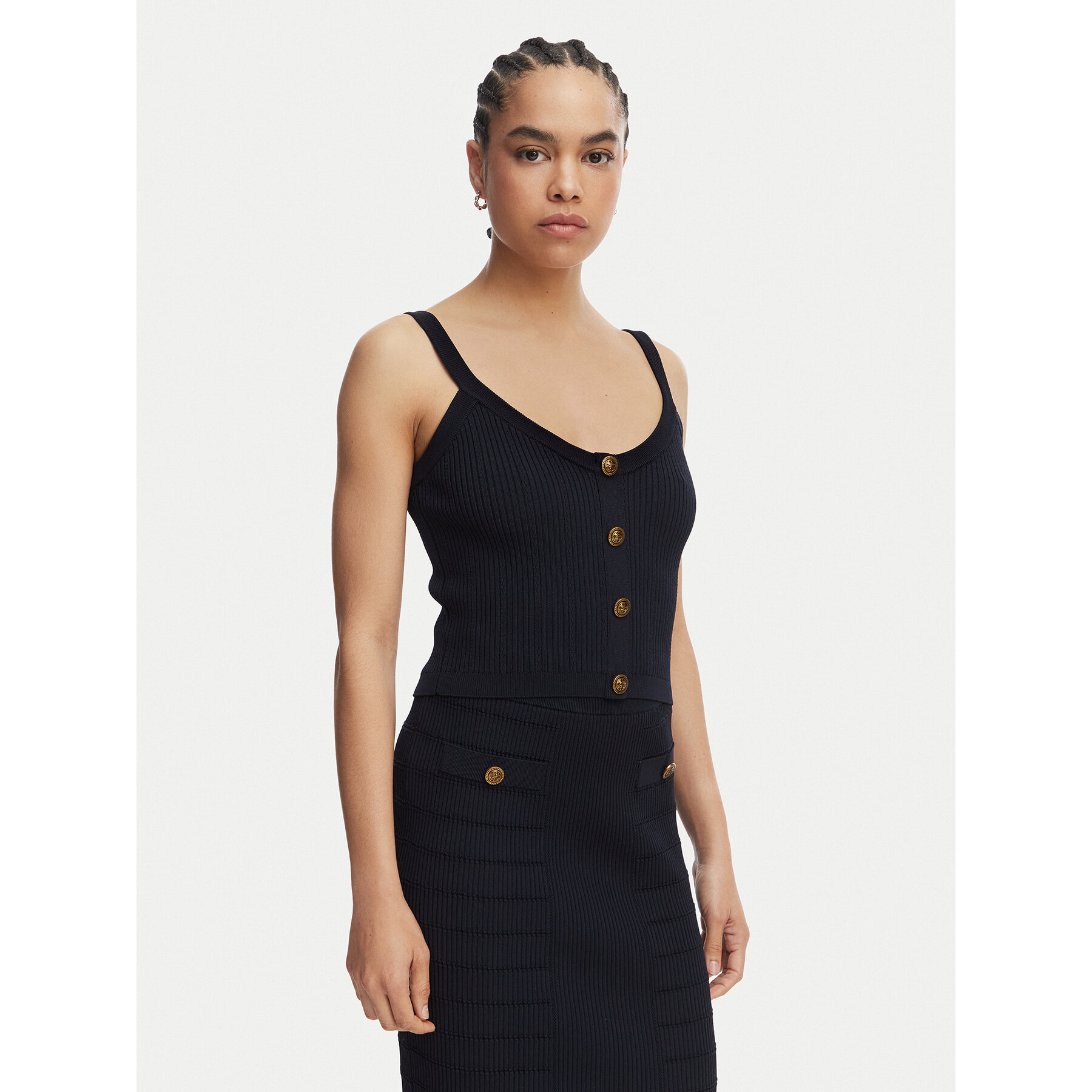 Guess Top W5YR10 Z0130 Tamnoplava Regular Fit