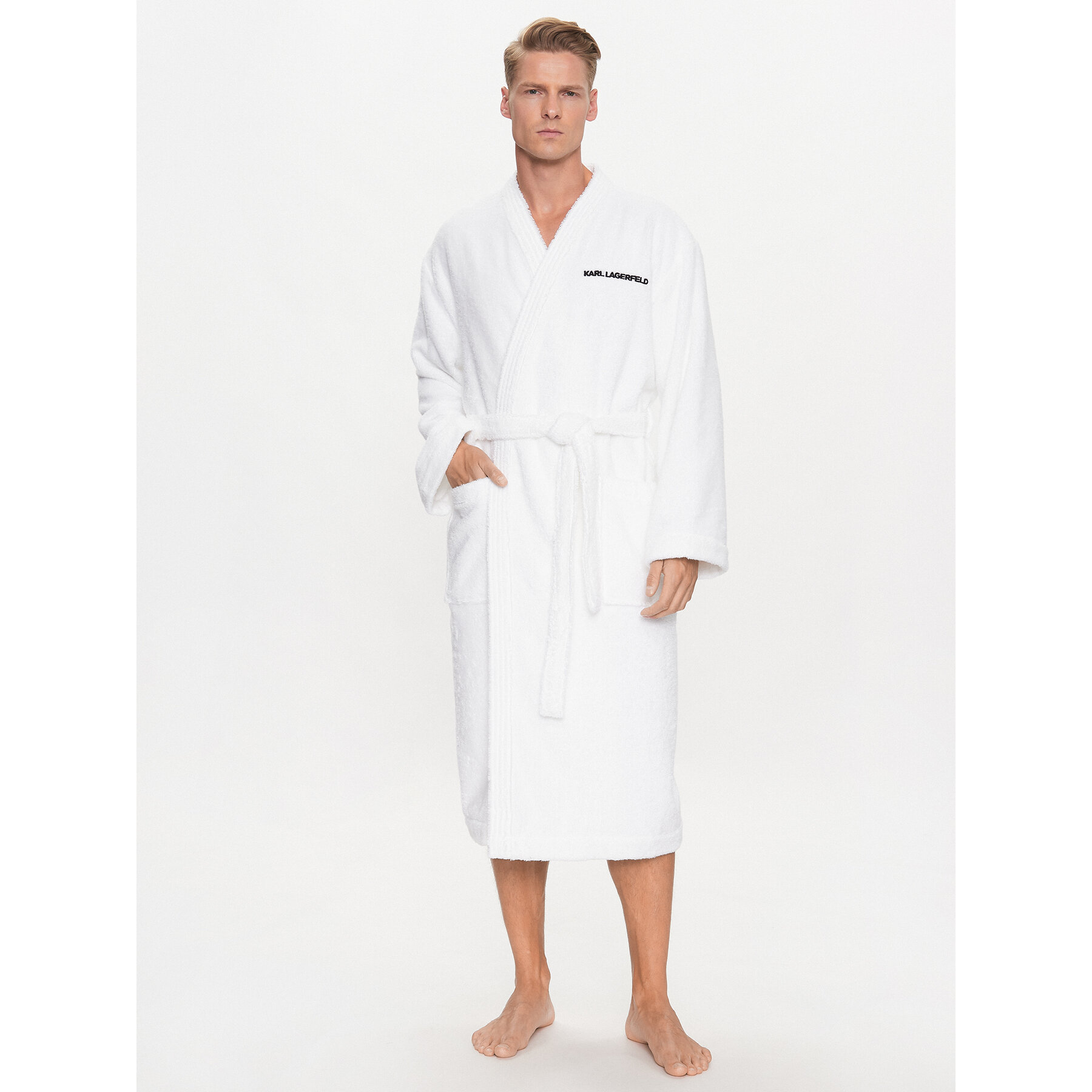 KARL LAGERFELD Accappatoio Ikonik 230M2185 Bianco