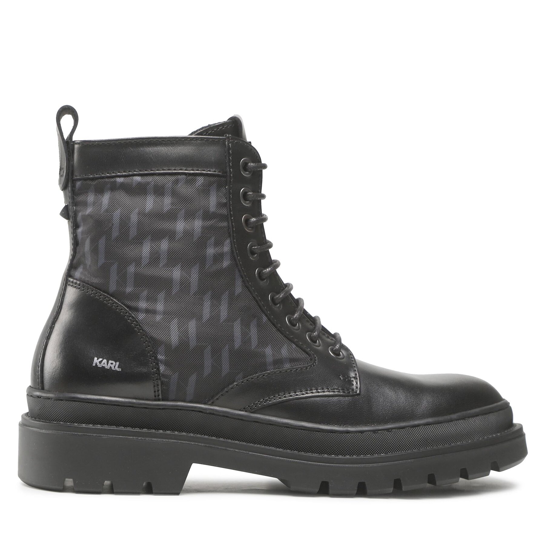 Planinarske cipele KARL LAGERFELD KL11256 Black Lthr & Textile Mono