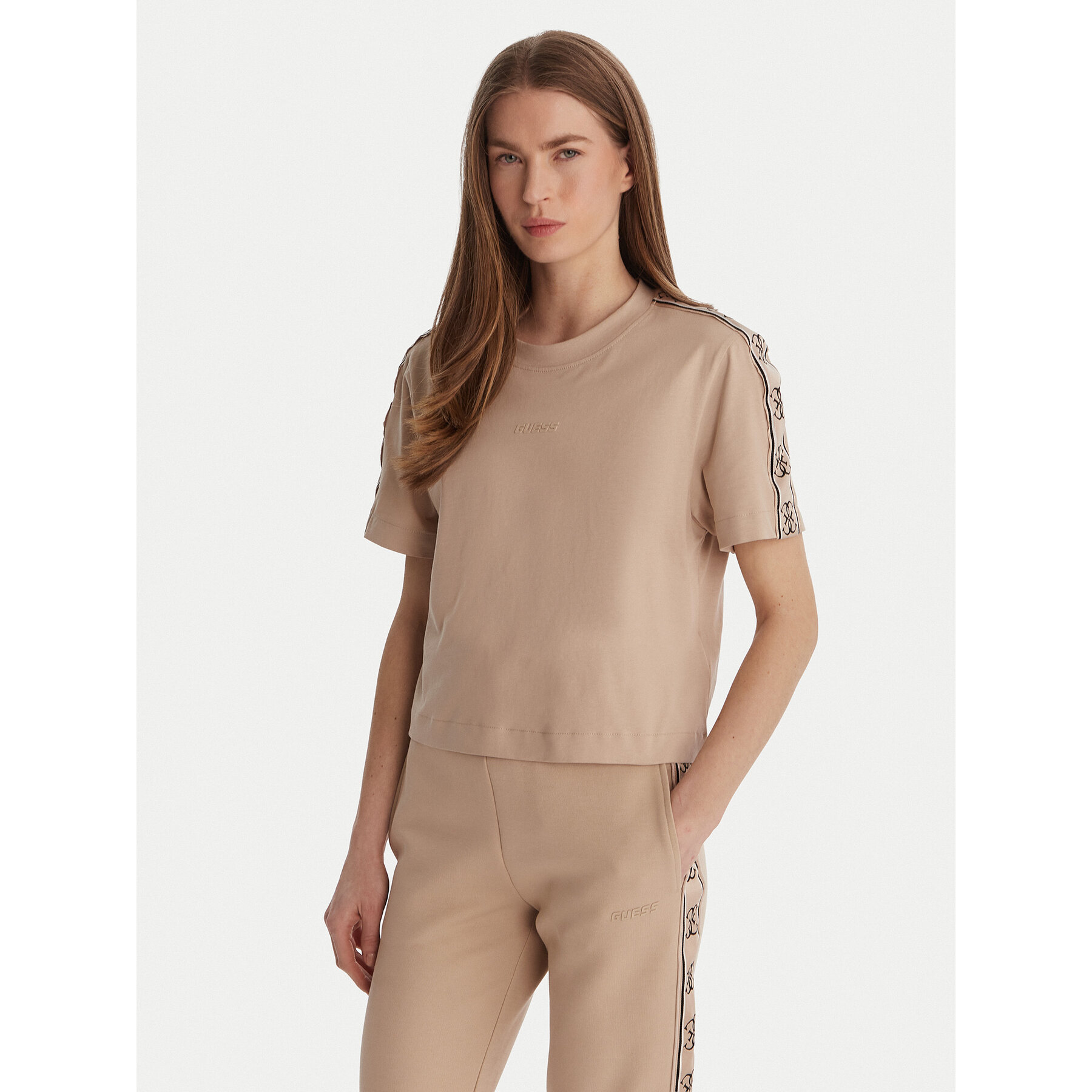 Guess T-Shirt V3RI08 I3Z14 Μπεζ Relaxed Fit