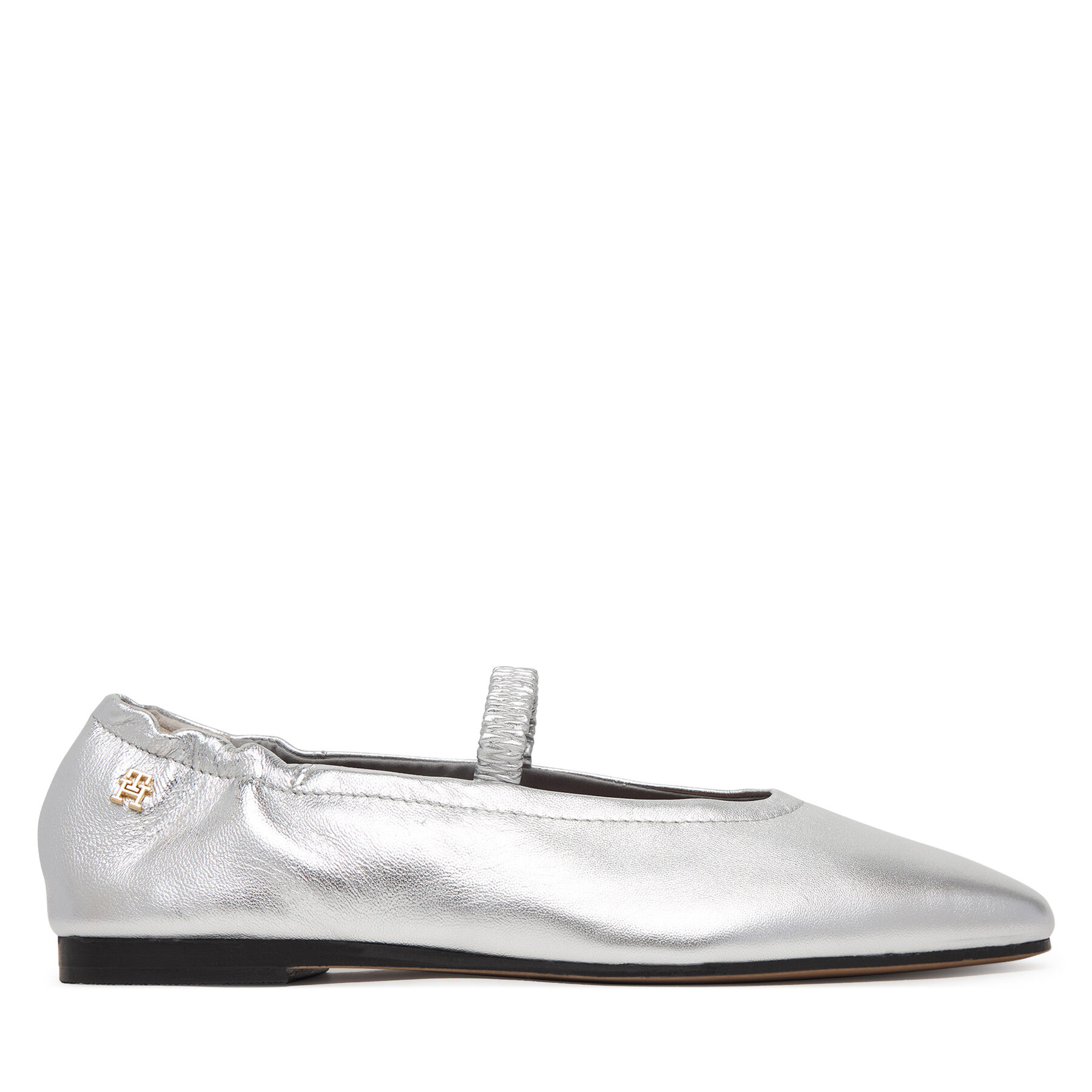 Balerini Tommy Hilfiger Silver Lth Ellastic Ballerina FW0FW09466 Argintiu