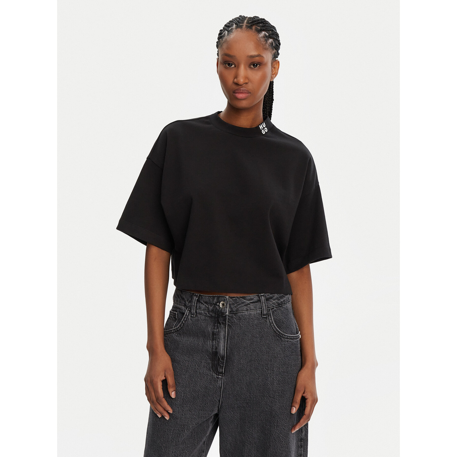 HUGO Póló Damelody 50520187 Fekete Relaxed Fit