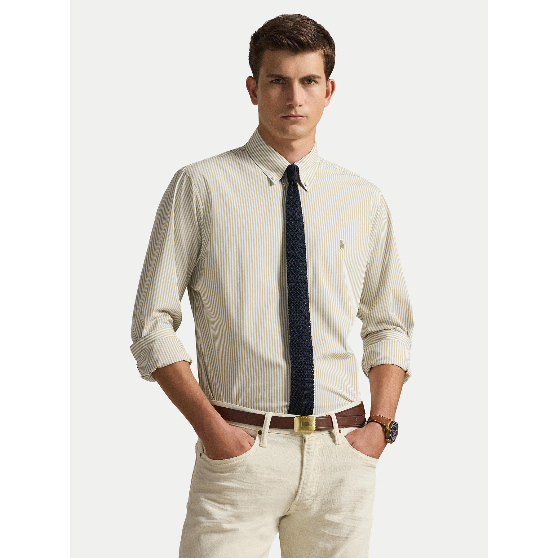 Polo Ralph Lauren Hemd 710929344500 Hellbeige Slim Fit