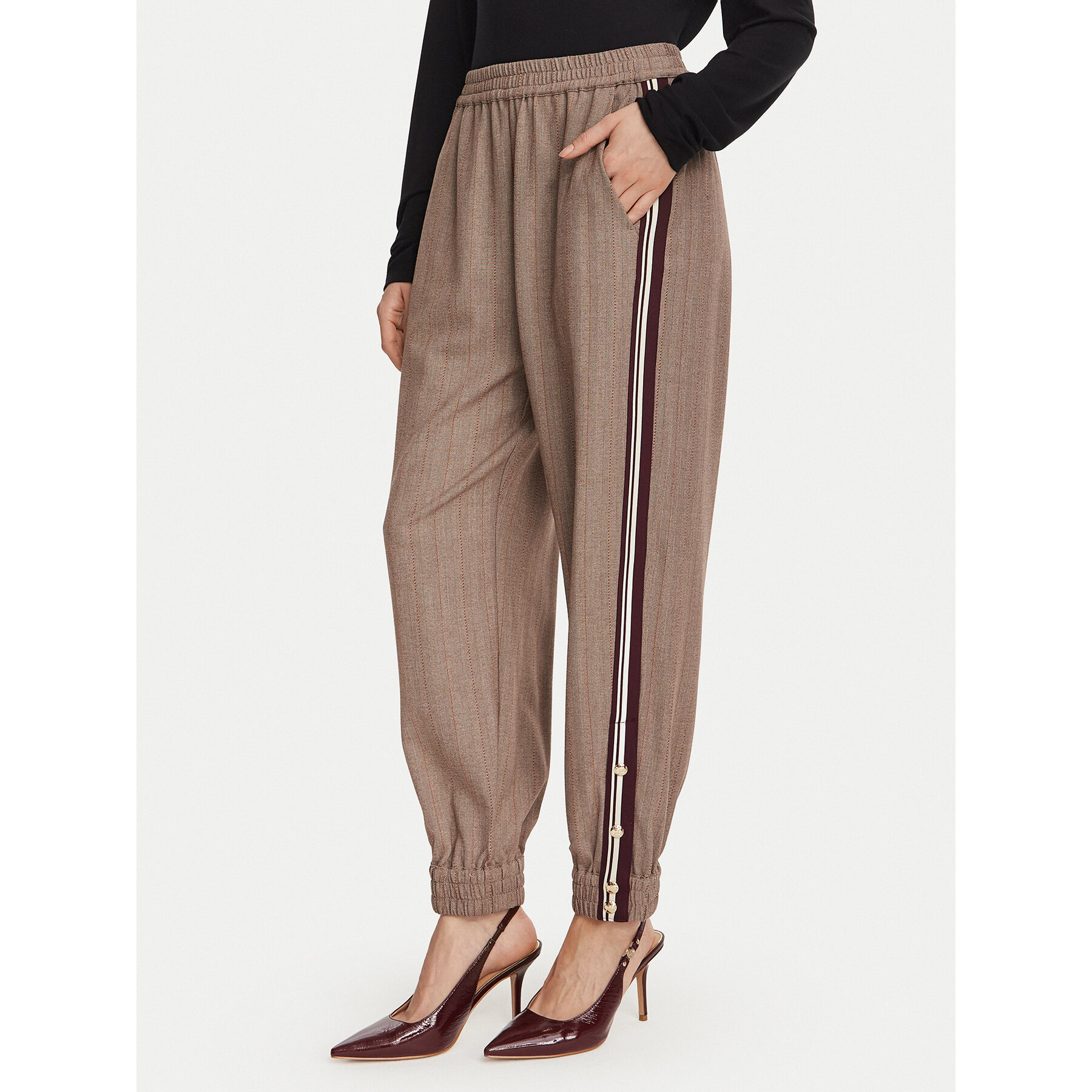 Liu Jo Stoffhose TF6150 T692A Braun Regular Fit
