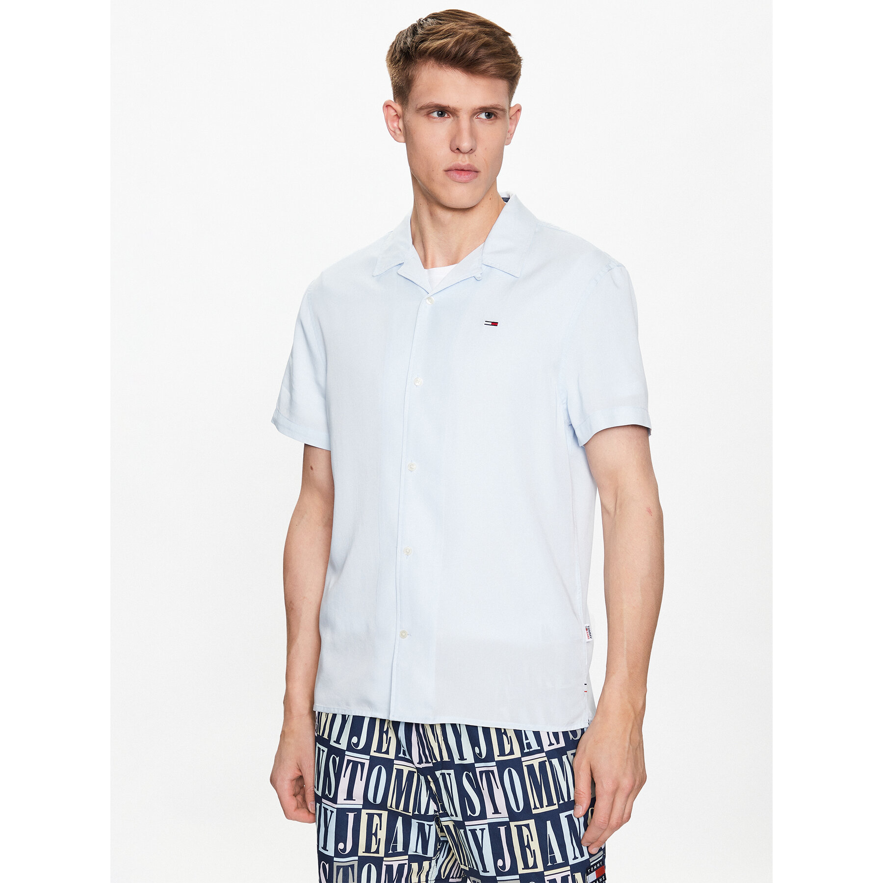 Tommy Jeans Hemd DM0DM15936 Himmelblau Classic Fit