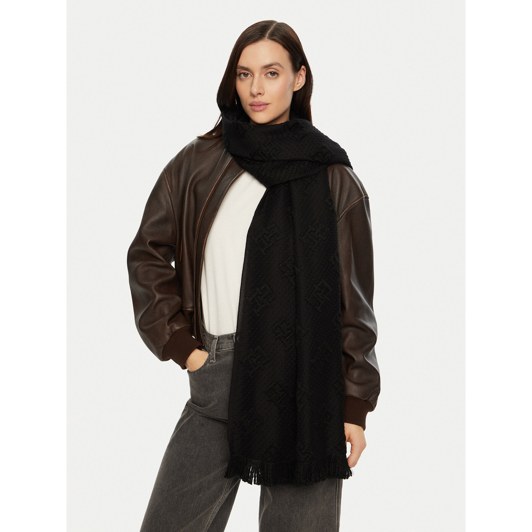 Liten halsduk Tommy Hilfiger Chic AW0AW16853 Svart