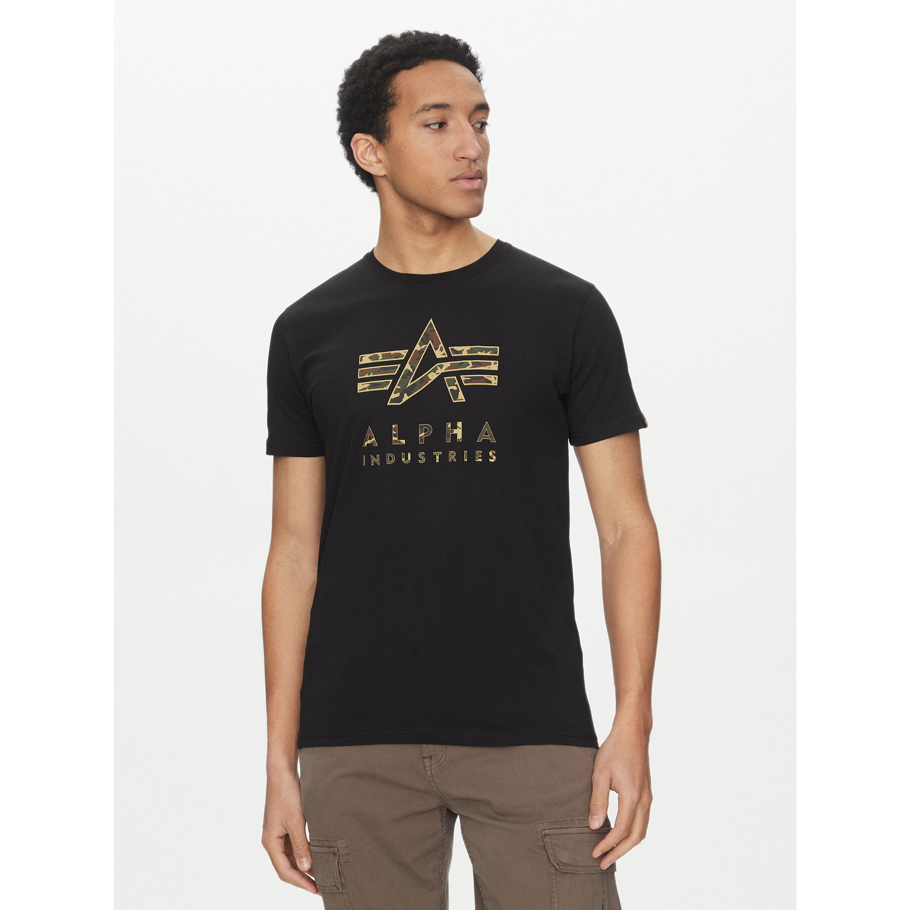 Alpha Industries T-Shirt Camo Puff 146506 Μαύρο Regular Fit