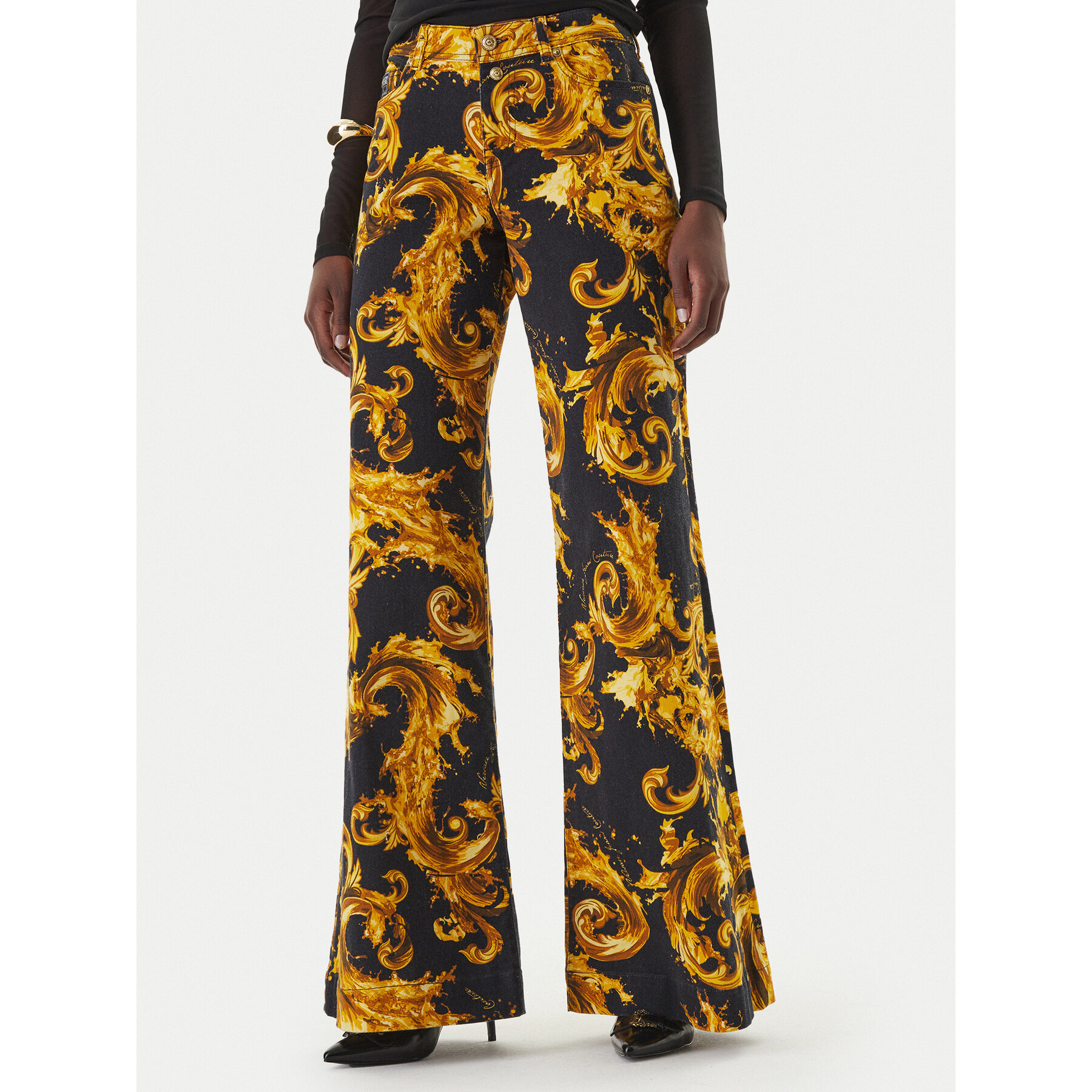 Versace Jeans Couture Jeans 80HAB506 ES153 Schwarz Wide Leg