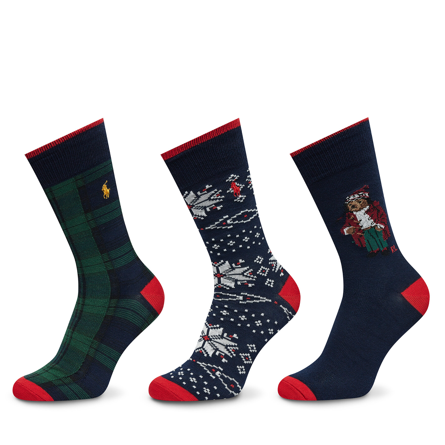3 pares de calcetines altos para hombre Polo Ralph Lauren 449958861001 Azul marino