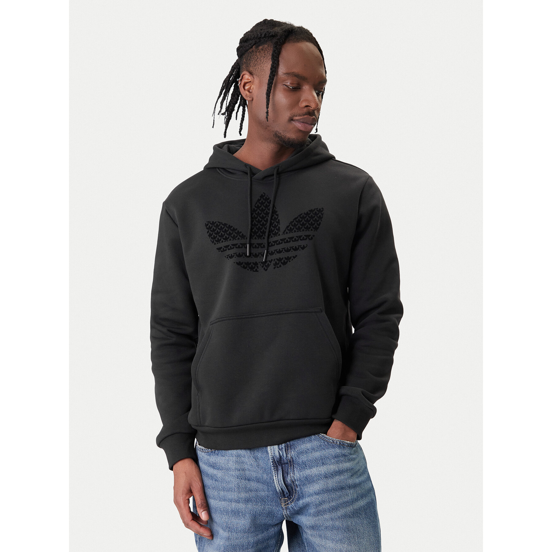 adidas Sweatshirt Monogram Infill KD1358 Schwarz Regular Fit