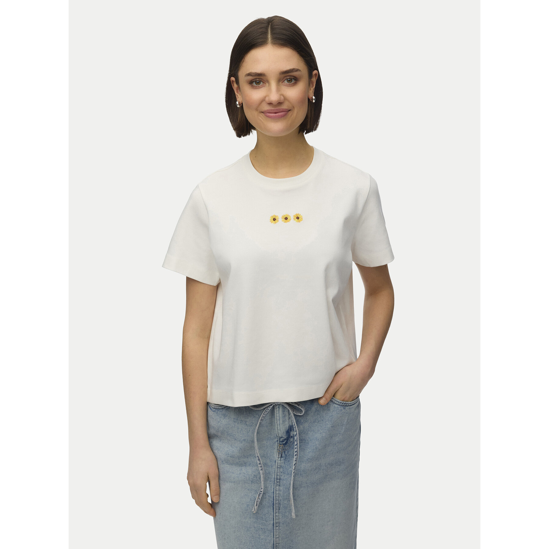 Vero Moda T-Shirt Sara 10311633 Weiß Regular Fit