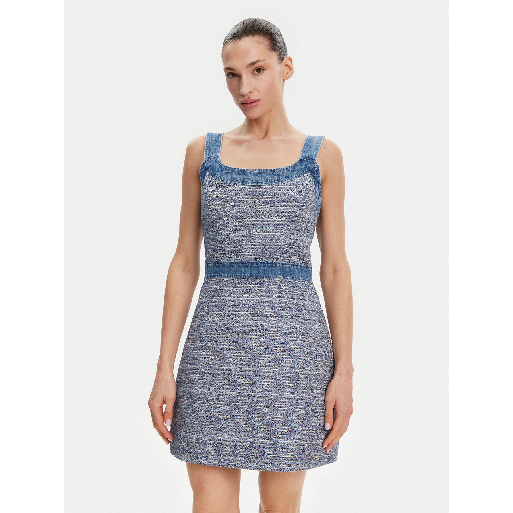 Guess Kleid für den Alltag W5GK77 WH610 Blau Slim Fit