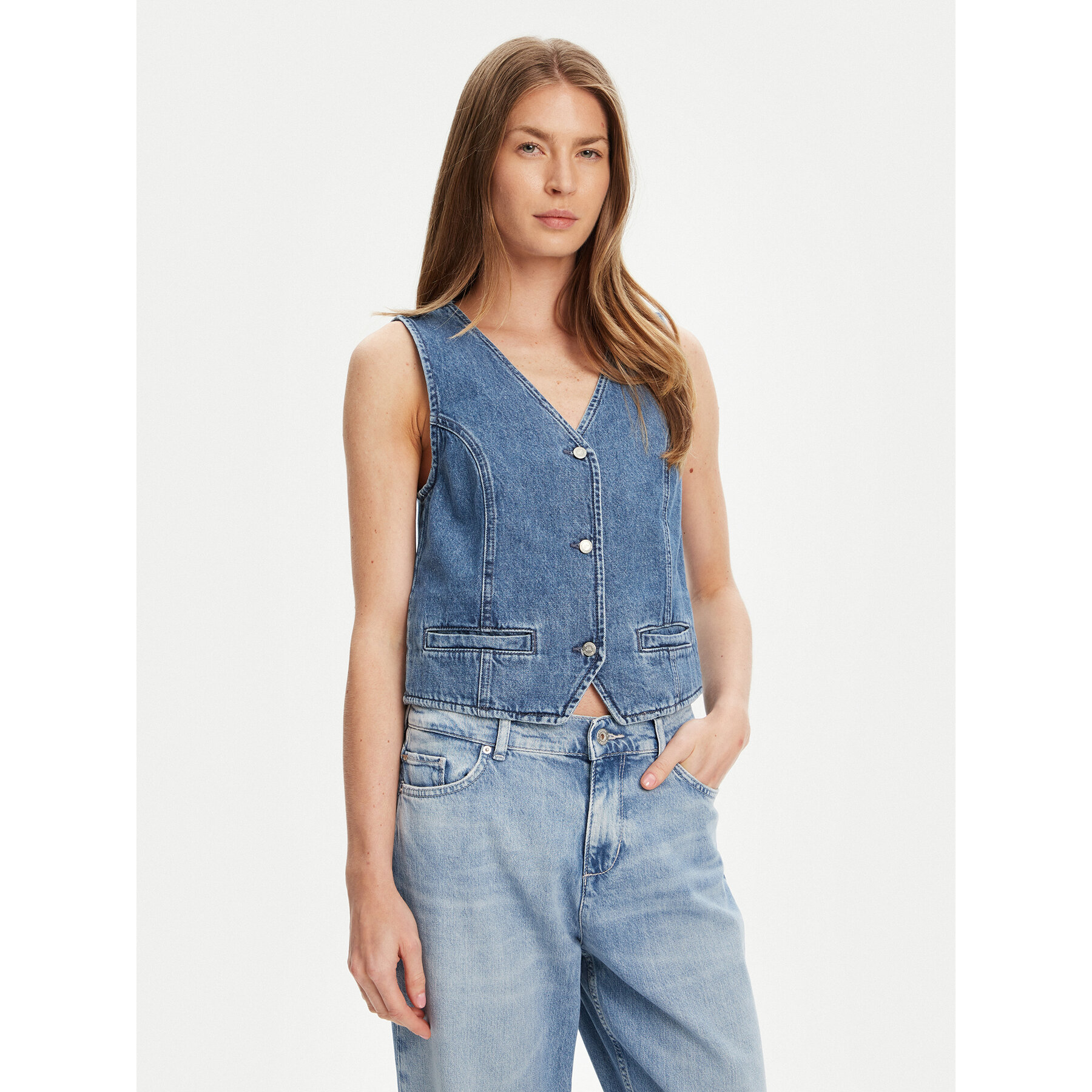 Mustang Weste Tull 1016221 Blau Regular Fit