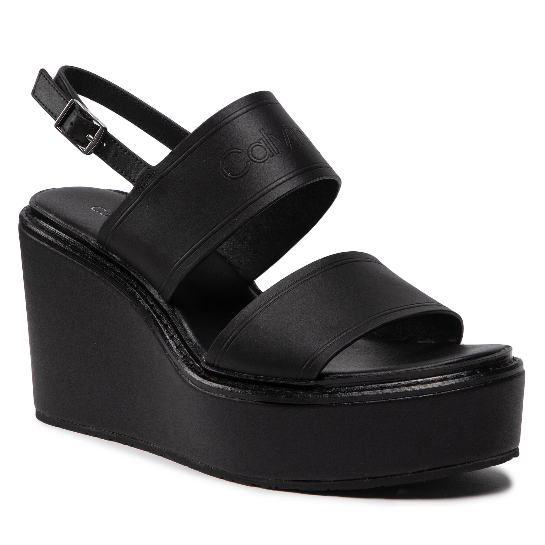 Sandale Calvin Klein Wedgr 50-Hf HW0HW01137 Ck Black BAX 50-Hf imagine super redus 2022