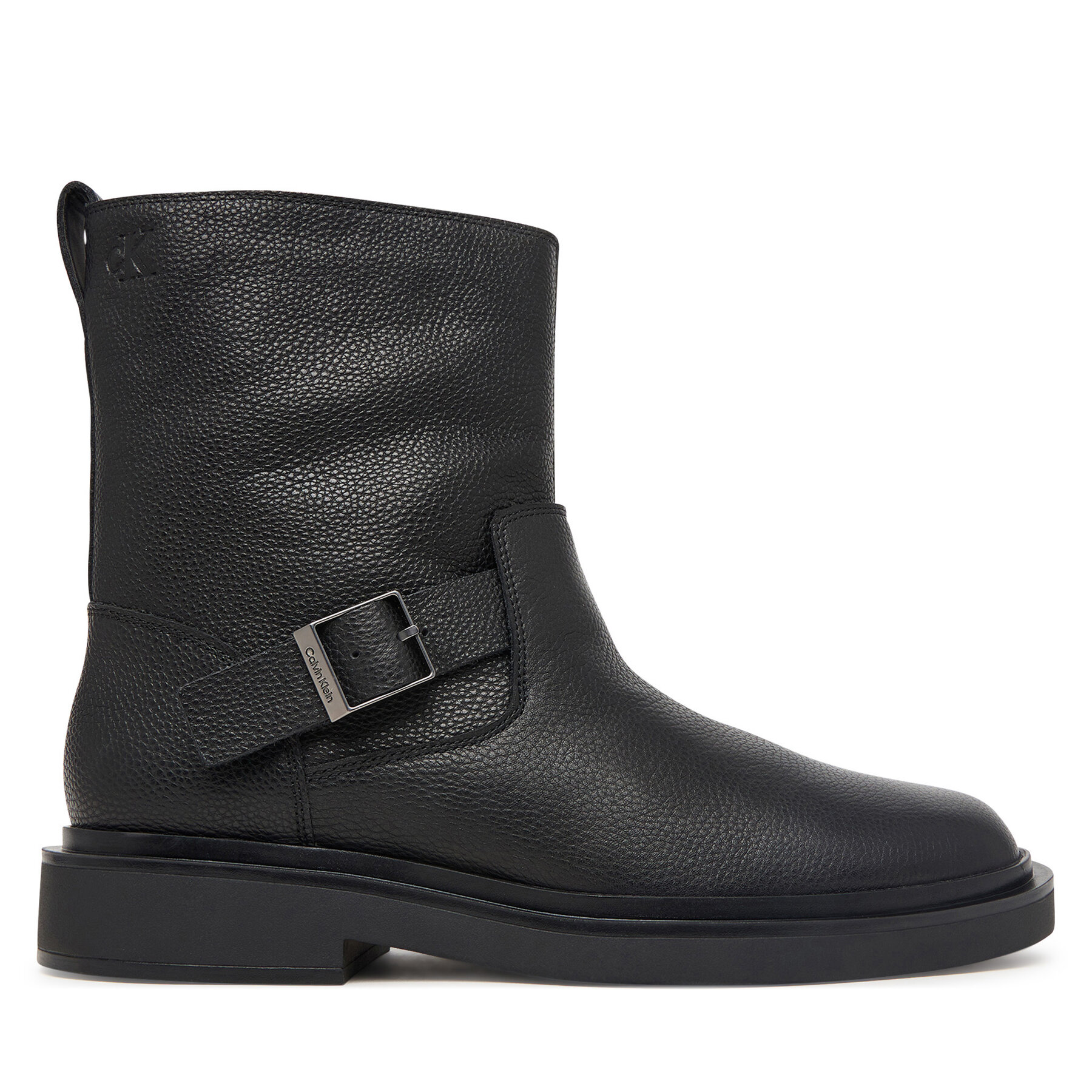 Kozačky Calvin Klein Sq Rubber Boot Buckle Lth HM0HM02353 Černá