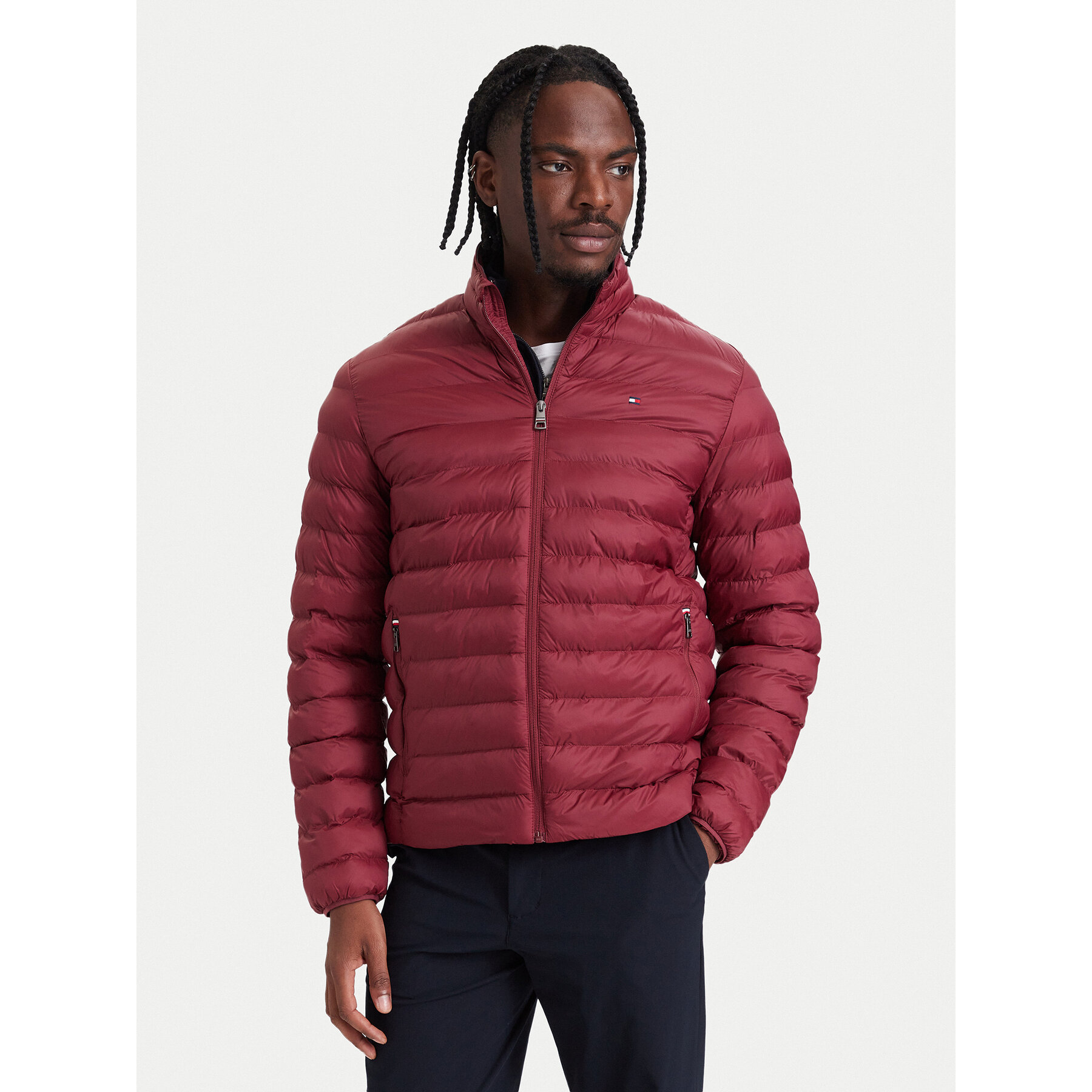 Tommy Hilfiger Übergangsjacke MW0MW37634 Dunkelrot Regular Fit