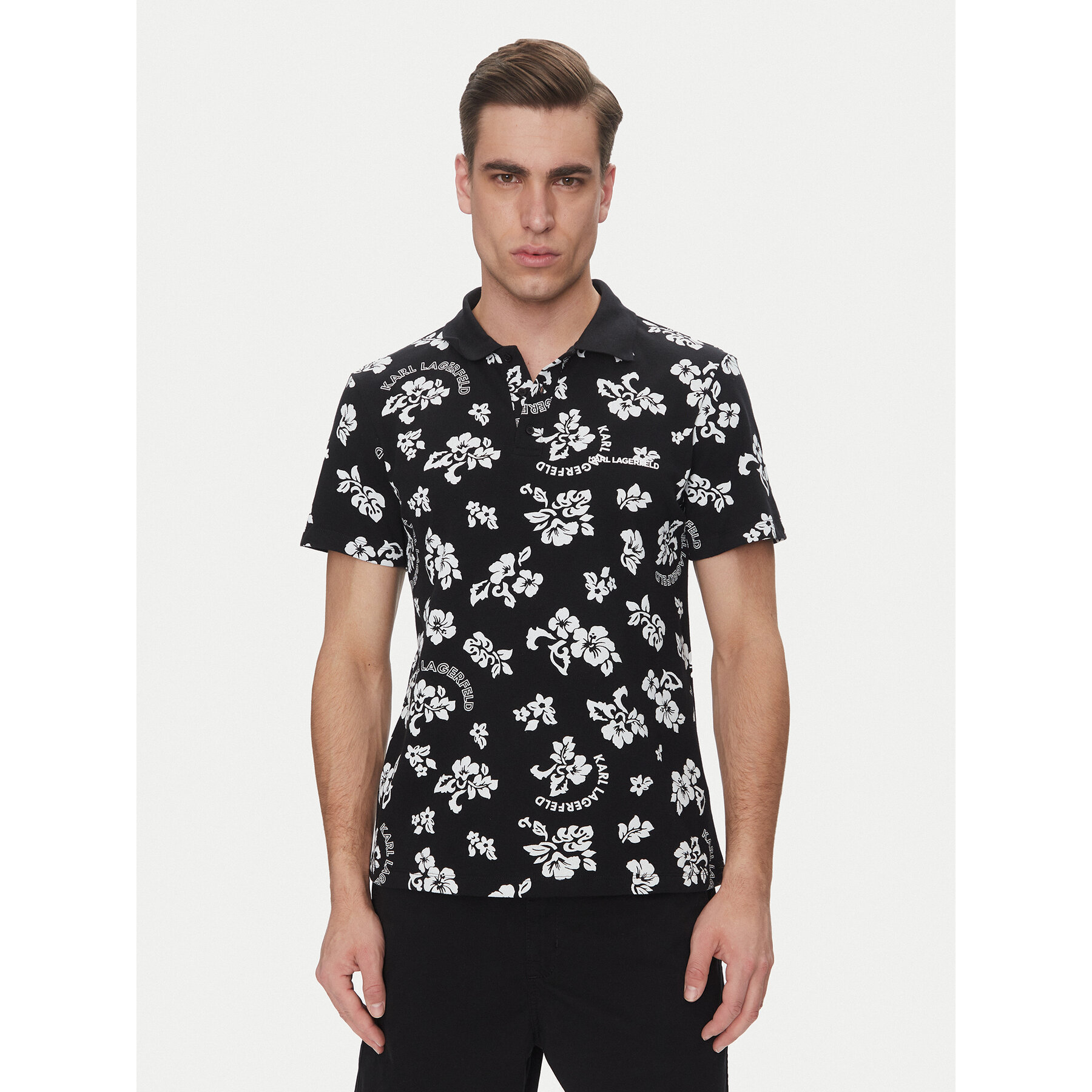 KARL LAGERFELD Poloshirt A2M46036 Schwarz Regular Fit