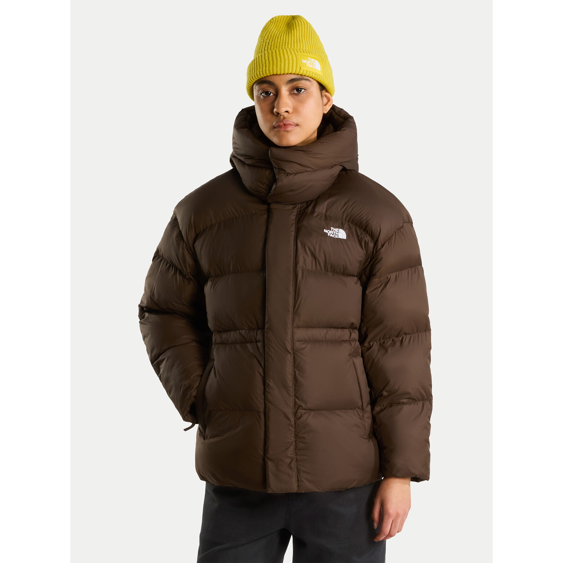 The North Face Winterjacke Puffer NF0A8J6HNMF1 Dunkelbraun Oversize