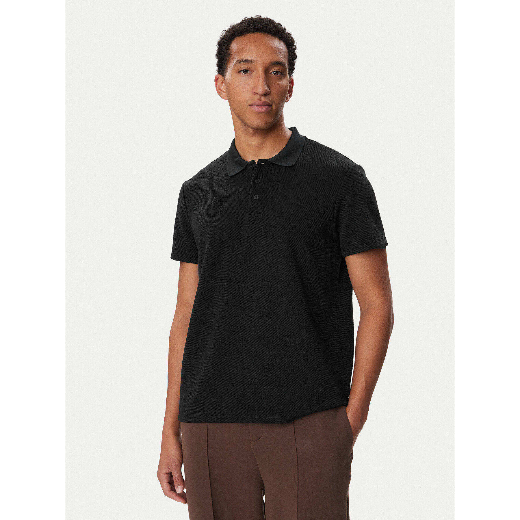 Guess Poloshirt M6BP20 K6696 Schwarz Regular Fit