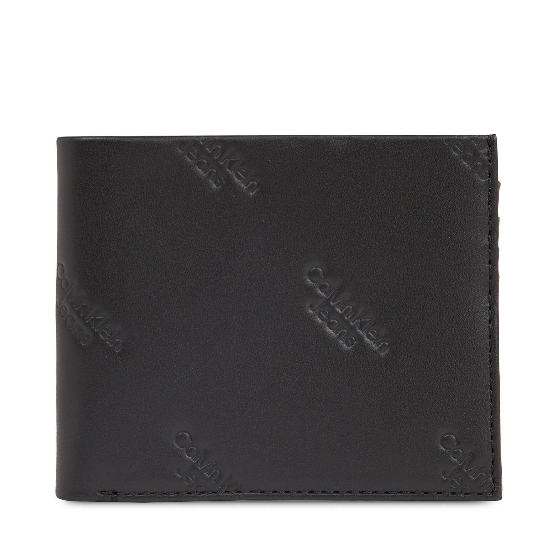 Duży Portfel Męski Calvin Klein Jeans Czarny Logo Print Bifold Id K50K511814