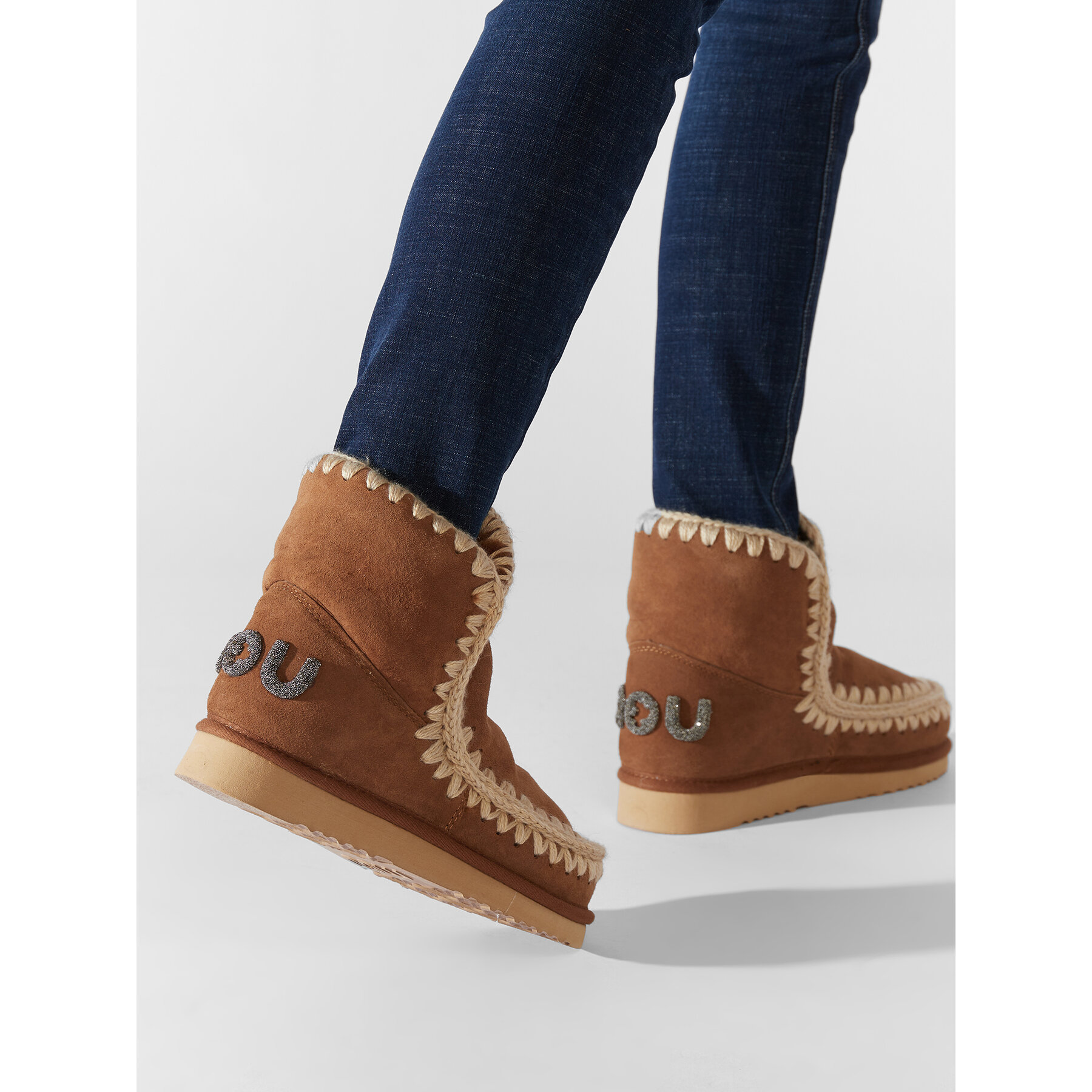 Čizme za snijeg Mou Eskimo 18 Glitter Logo MU.FW101050A Smeđa