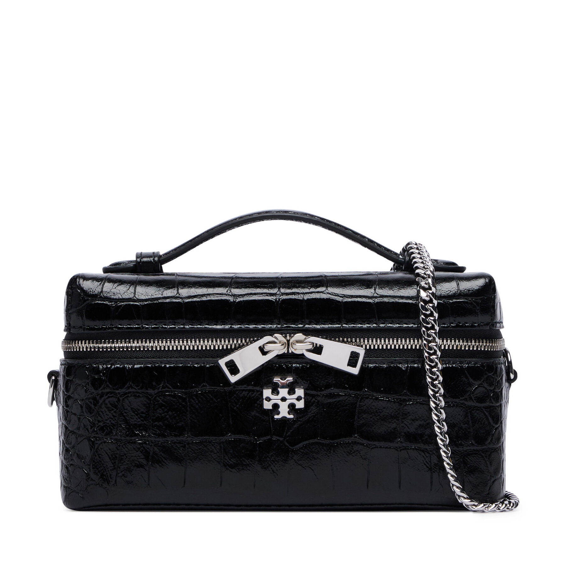 Ročna torba Tory Burch Charlie Embossed 185868 Črna