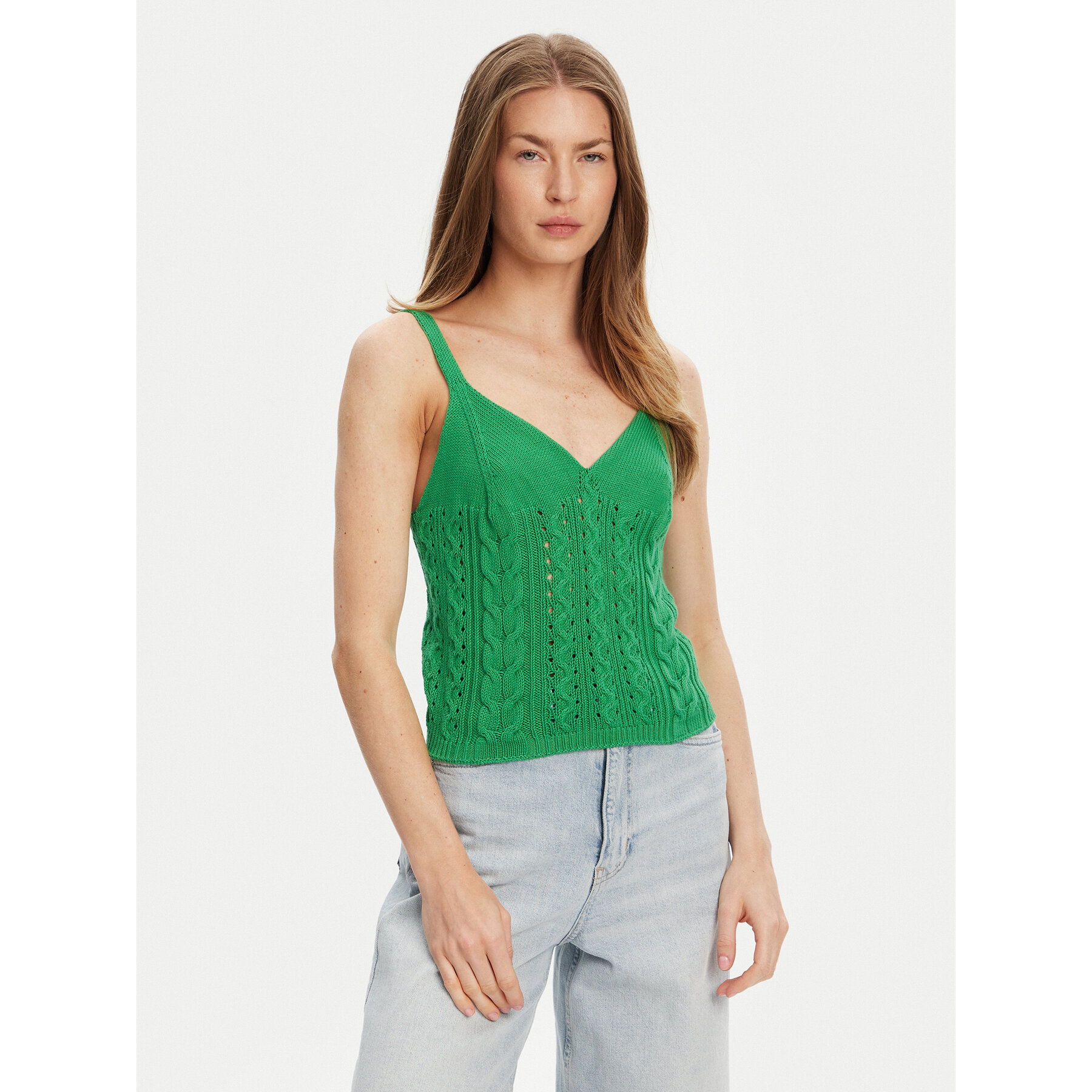 United Colors Of Benetton United Colors Of Benetton Τοπ 101TDH01B Πράσινο Slim Fit