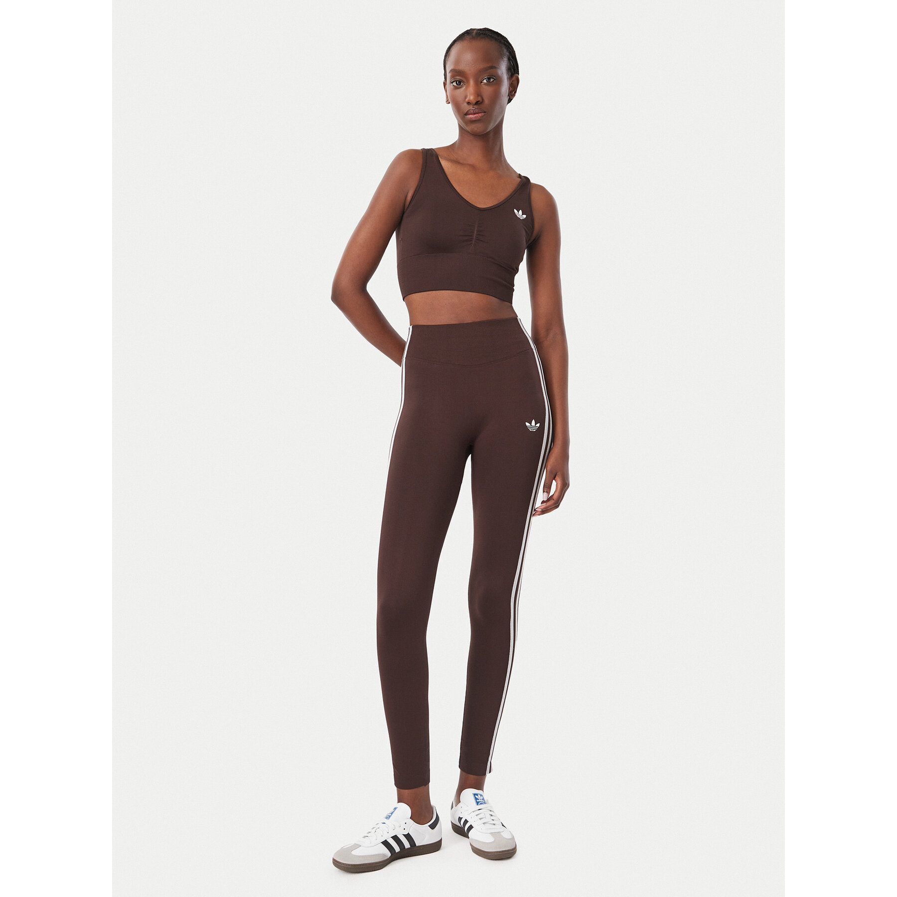 adidas Sportski grudnjak Essentials Seamless Bralette IA4524 Smeđa Regular Fit