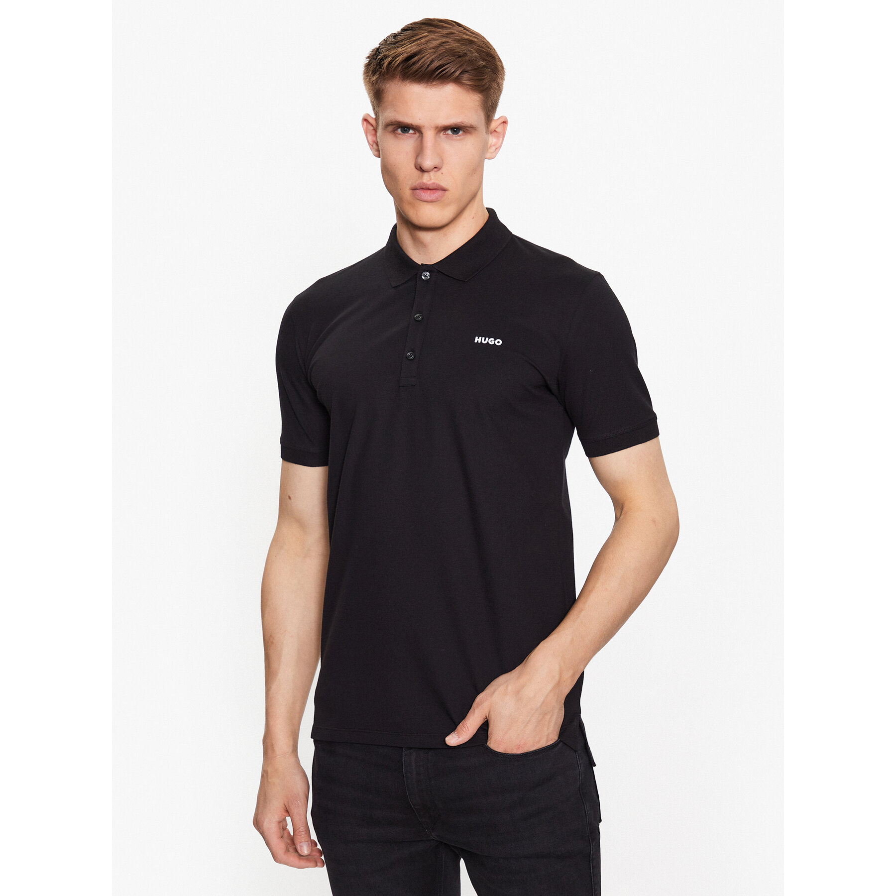 Hugo Polo 50470547 Μαύρο Slim Fit