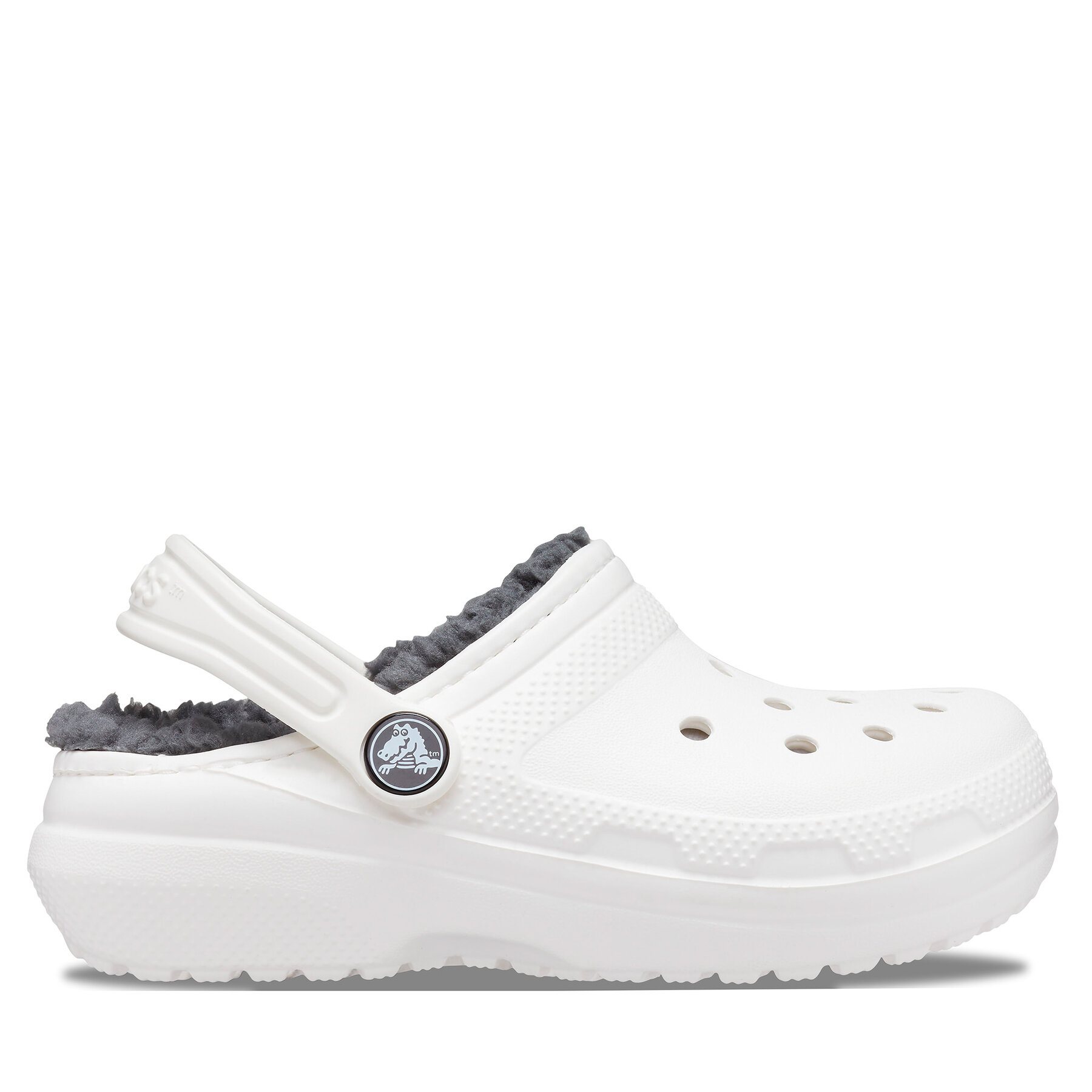 Mules / sandales de bain Crocs Classic Lined Clog Kids 207010 Blanc