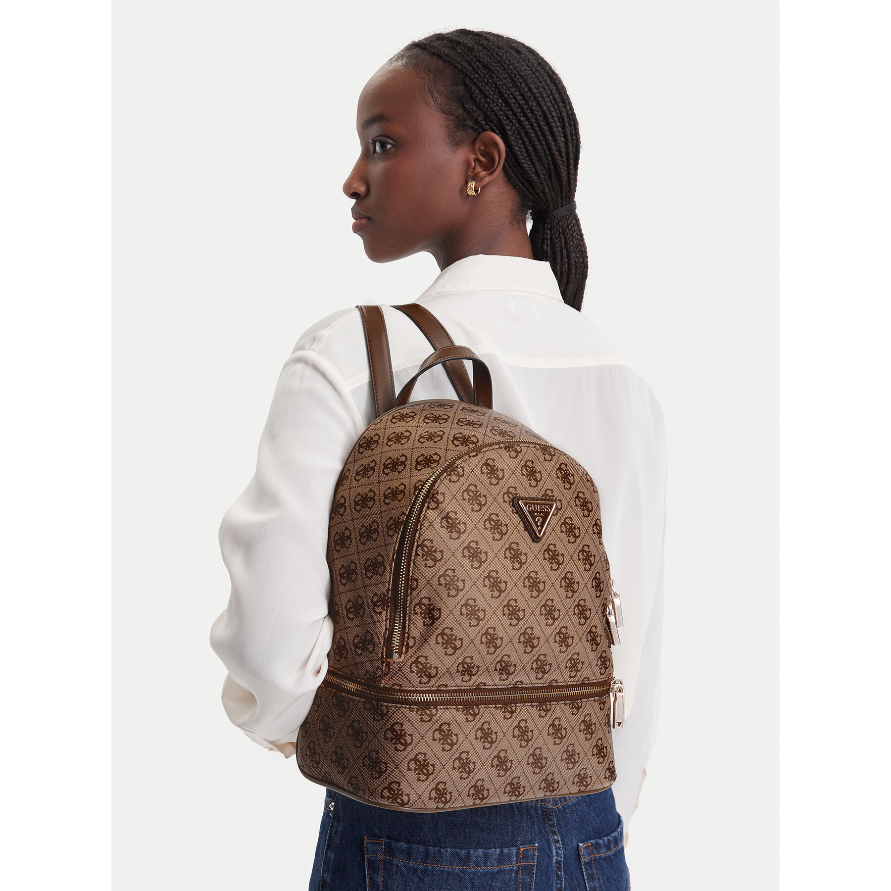 Ruksak Guess Adrian Logo Travel TWNB21 68030 Smeđa