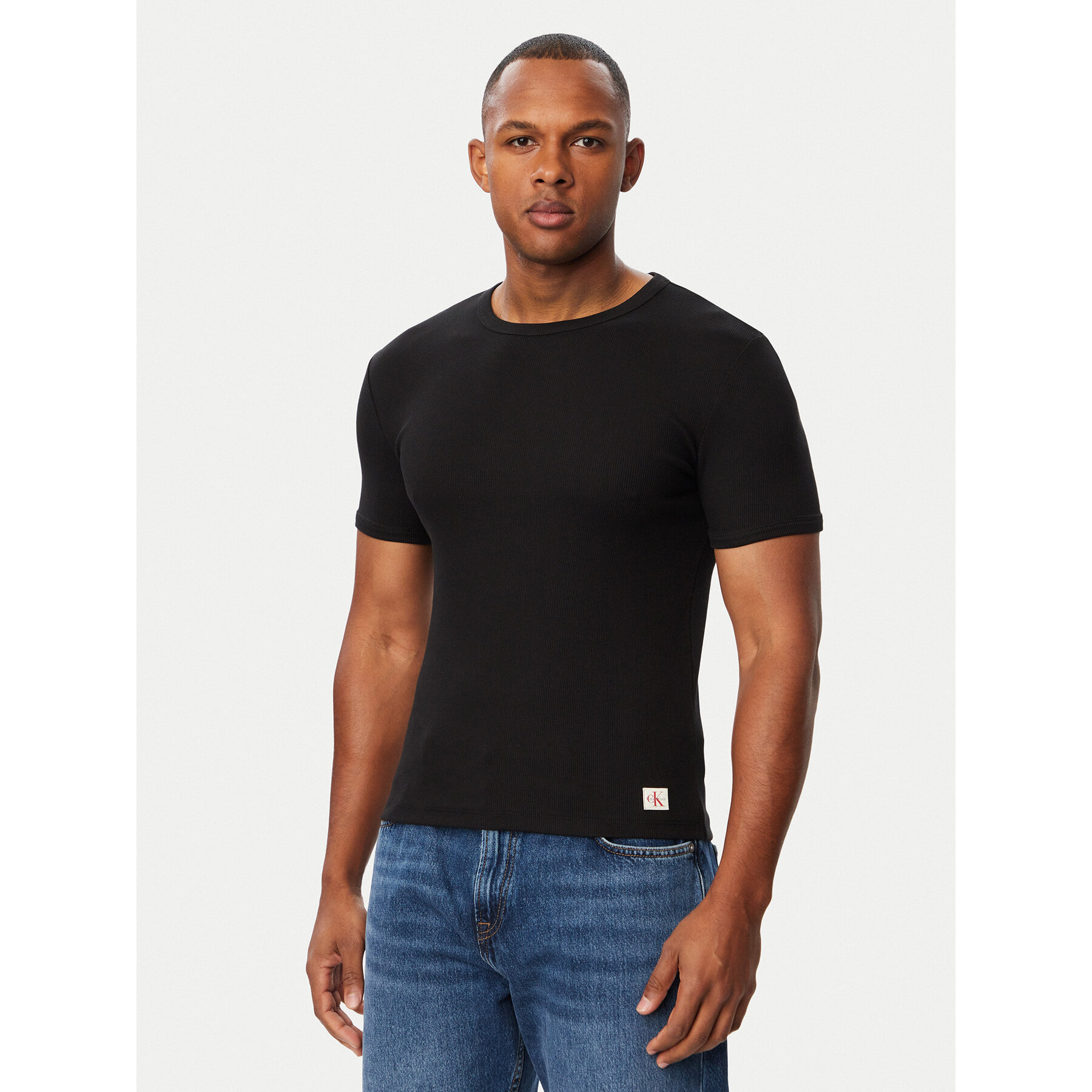 Calvin Klein Jeans T-Shirt LV04RG214G Schwarz Slim Fit