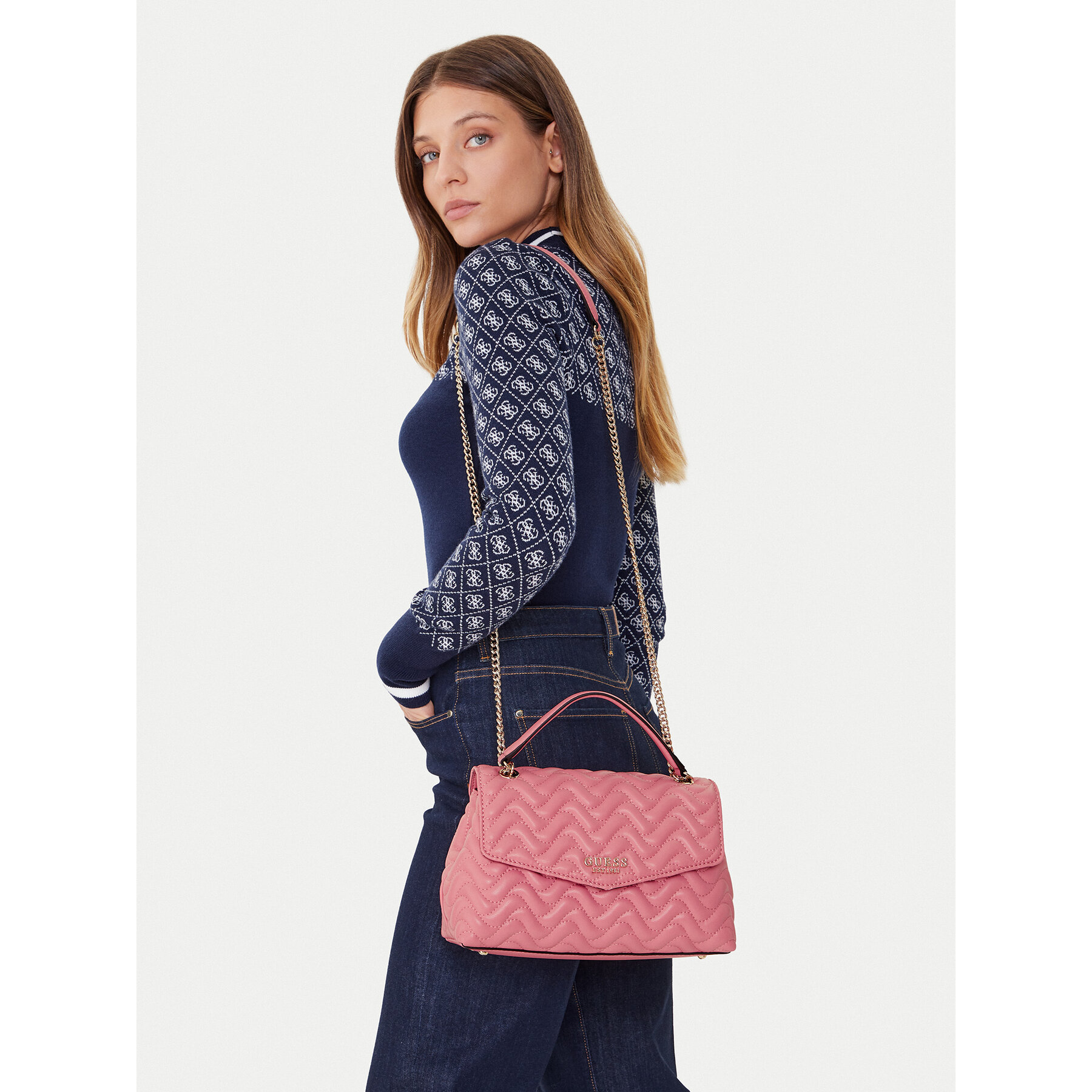 Táska Guess HWQG96 53210 Rózsaszín