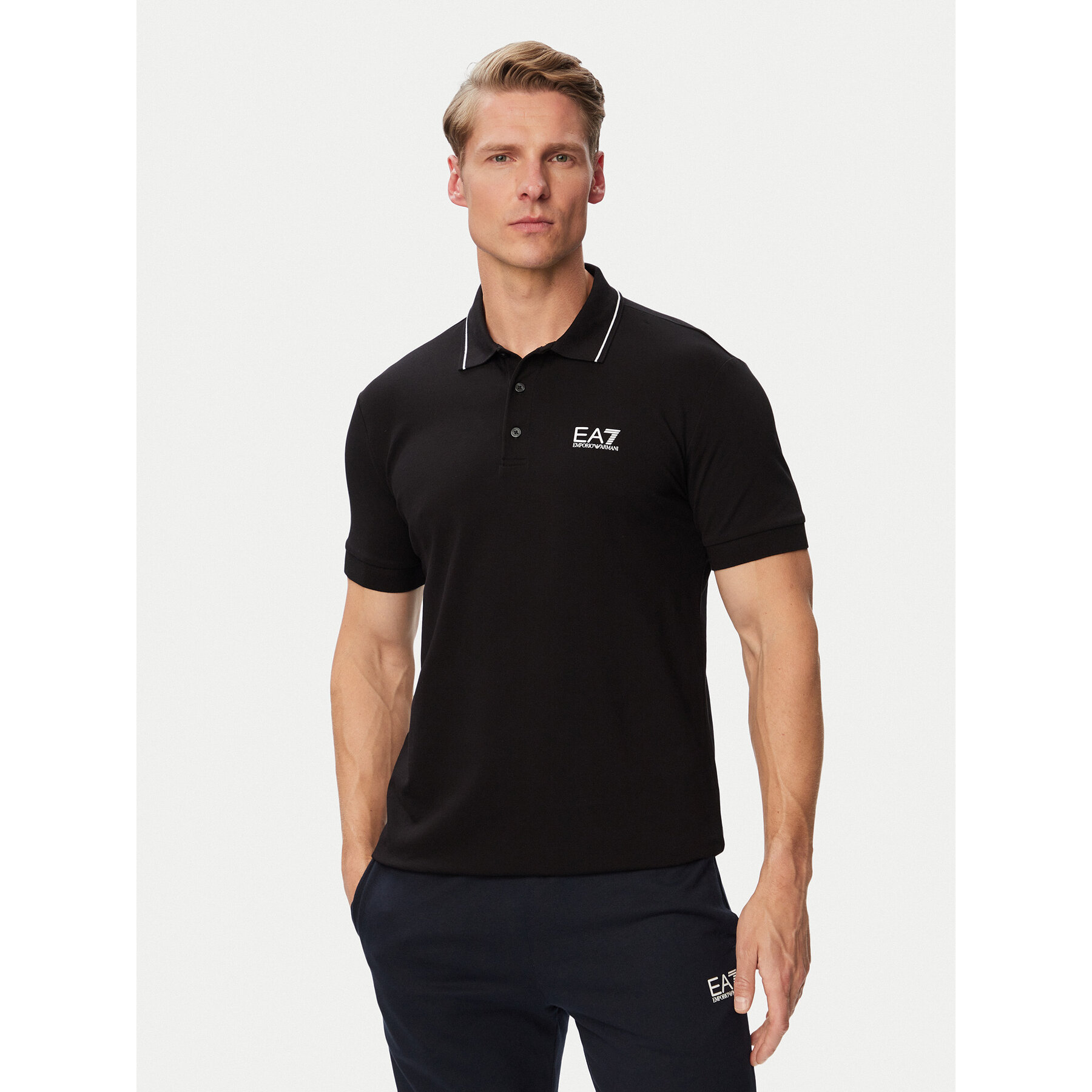 EA7 Emporio Armani Polo majica 8NPF16 PJVUZ 1200 Črna Slim Fit